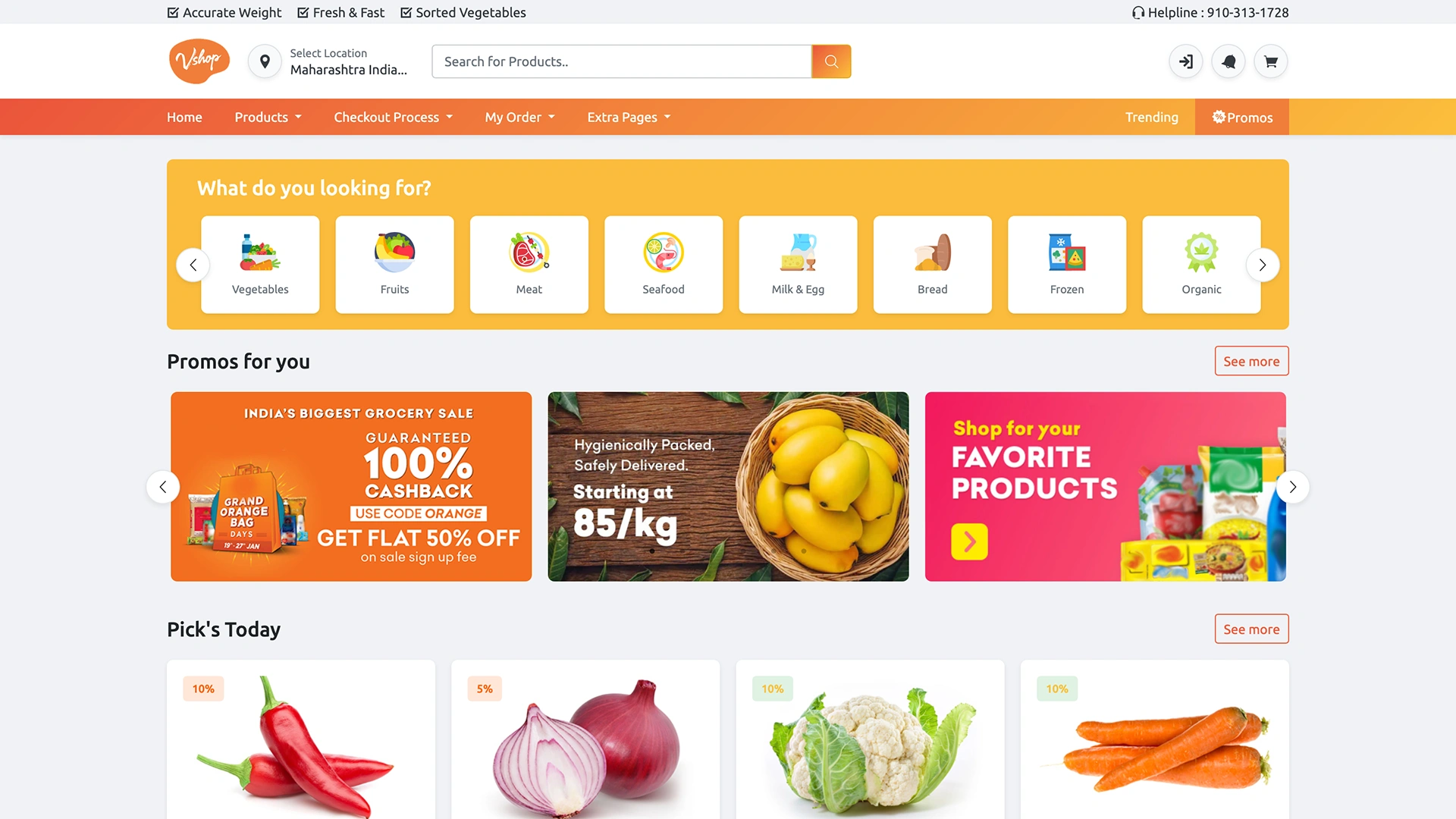 Vegishop - Online Food Ordering Template