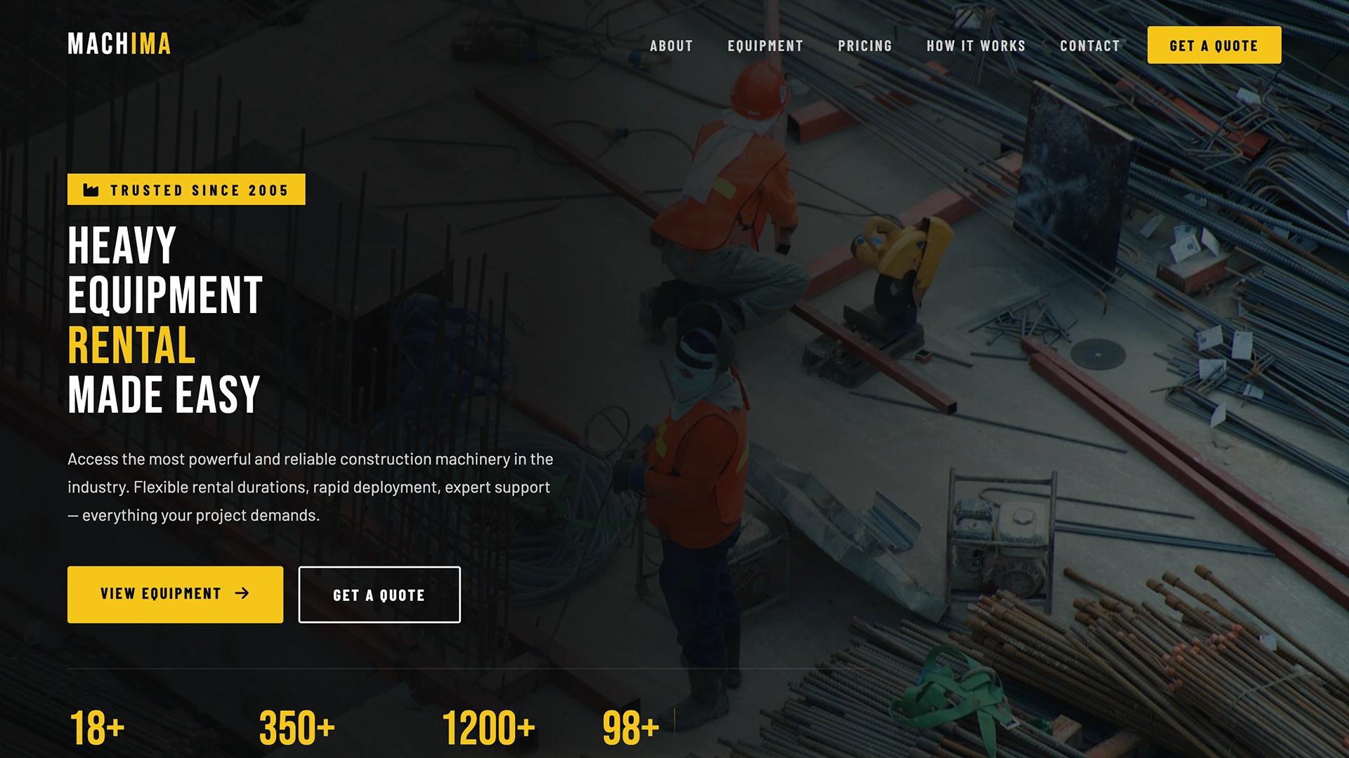 Machima - Heavy Equipment Rental and Construction Machinery HTML Template
