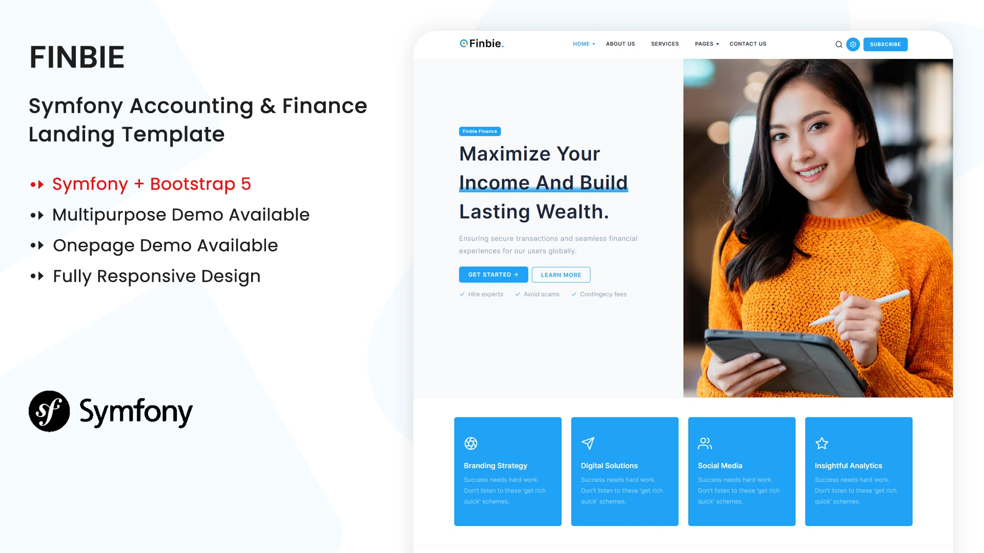 Finbie - Symfony Multipurpose Accounting & Finance Template