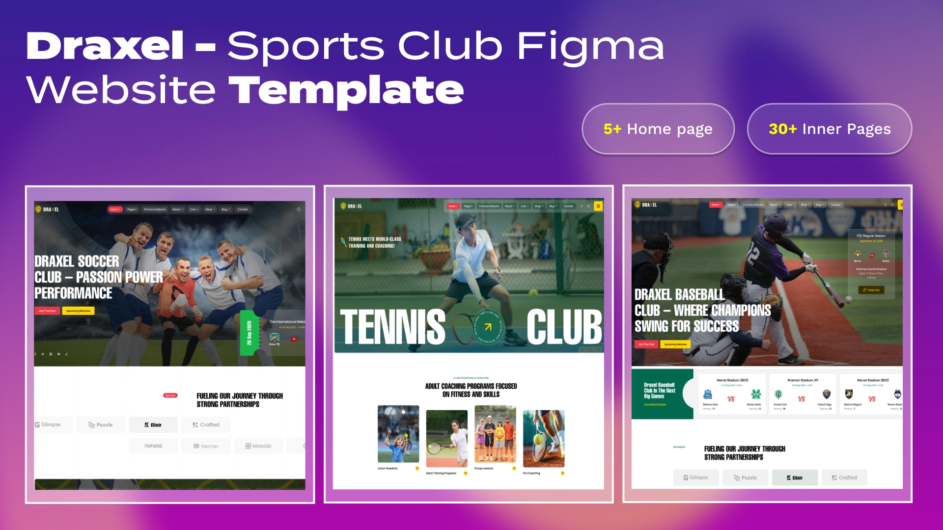 Draxel - Sports Club Figma Website Template