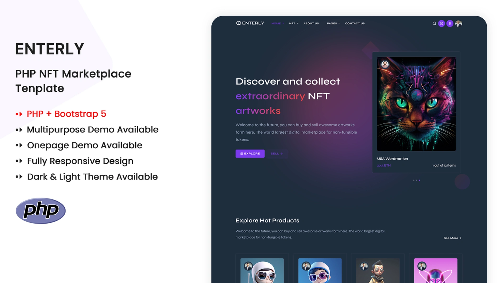 Enterly - PHP NFT Marketplace Template
