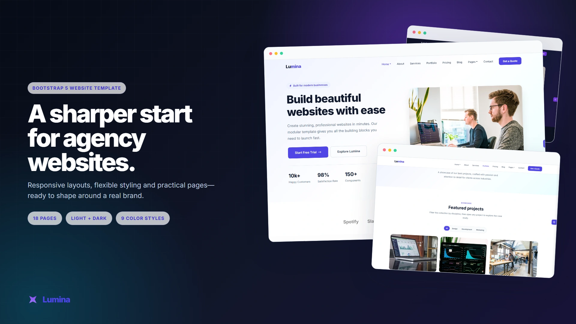 Lumina - Clean and Modular Multi-Page Bootstrap 5 HTML Template ...