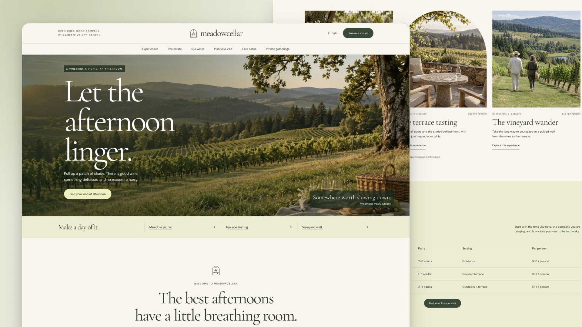 Meadowcellar - Vineyard Picnic & Wine Tasting HTML Template