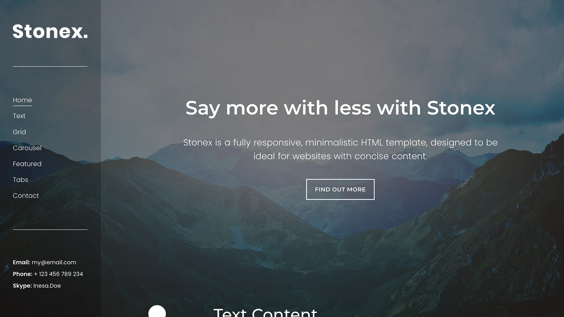 Stonex - One Page Multipurpose Template