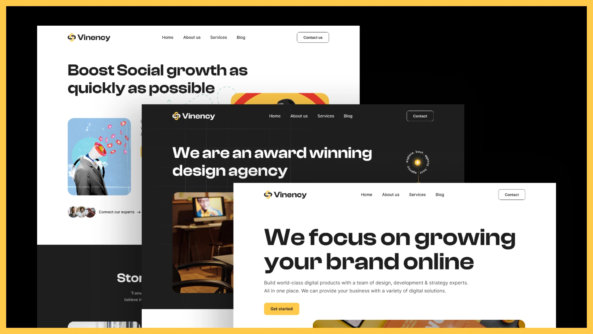 Vinency - Creative & Digital Agency Figma Template