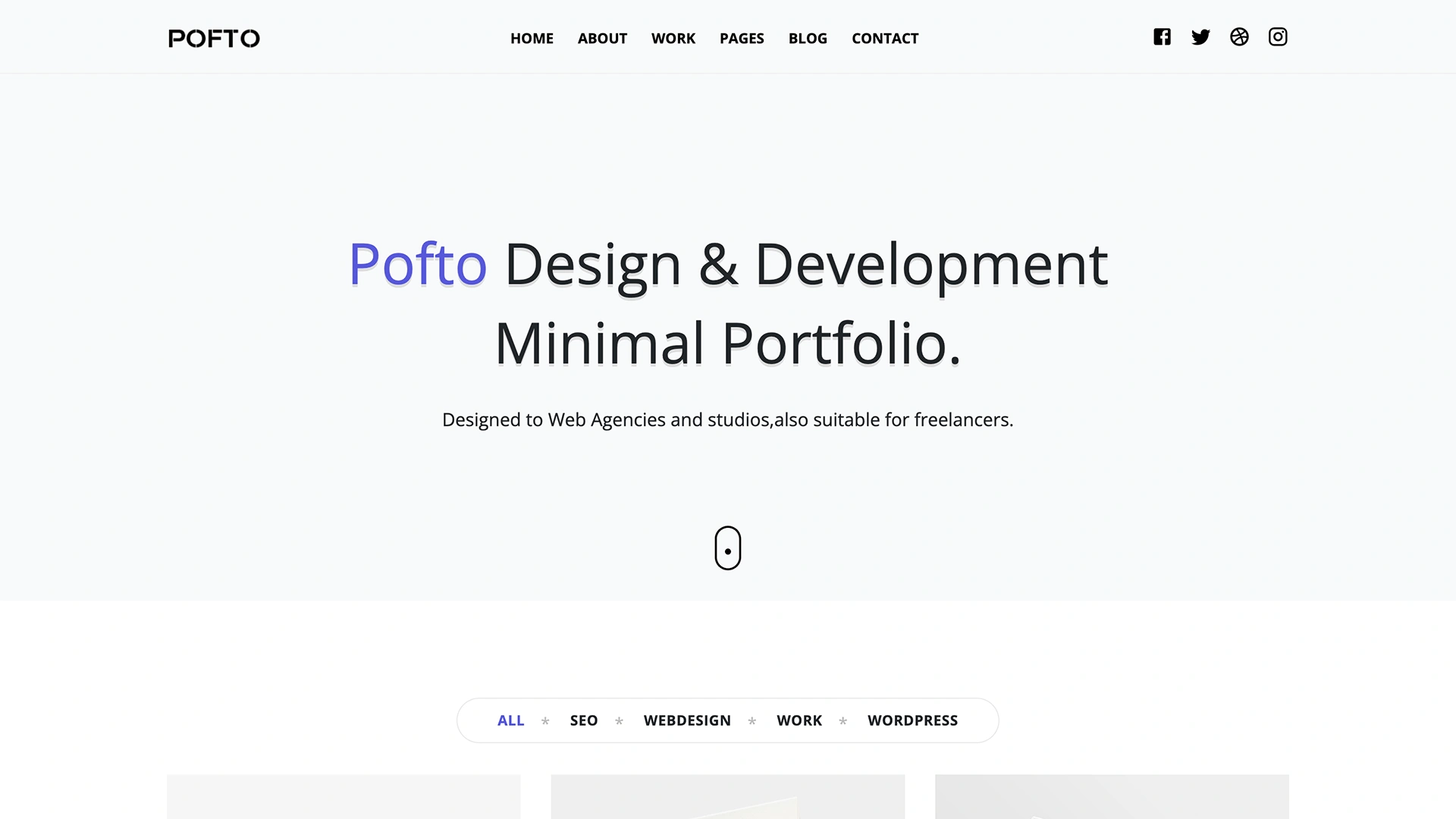 Pofto - Design & Development Minimal Portfolio Template