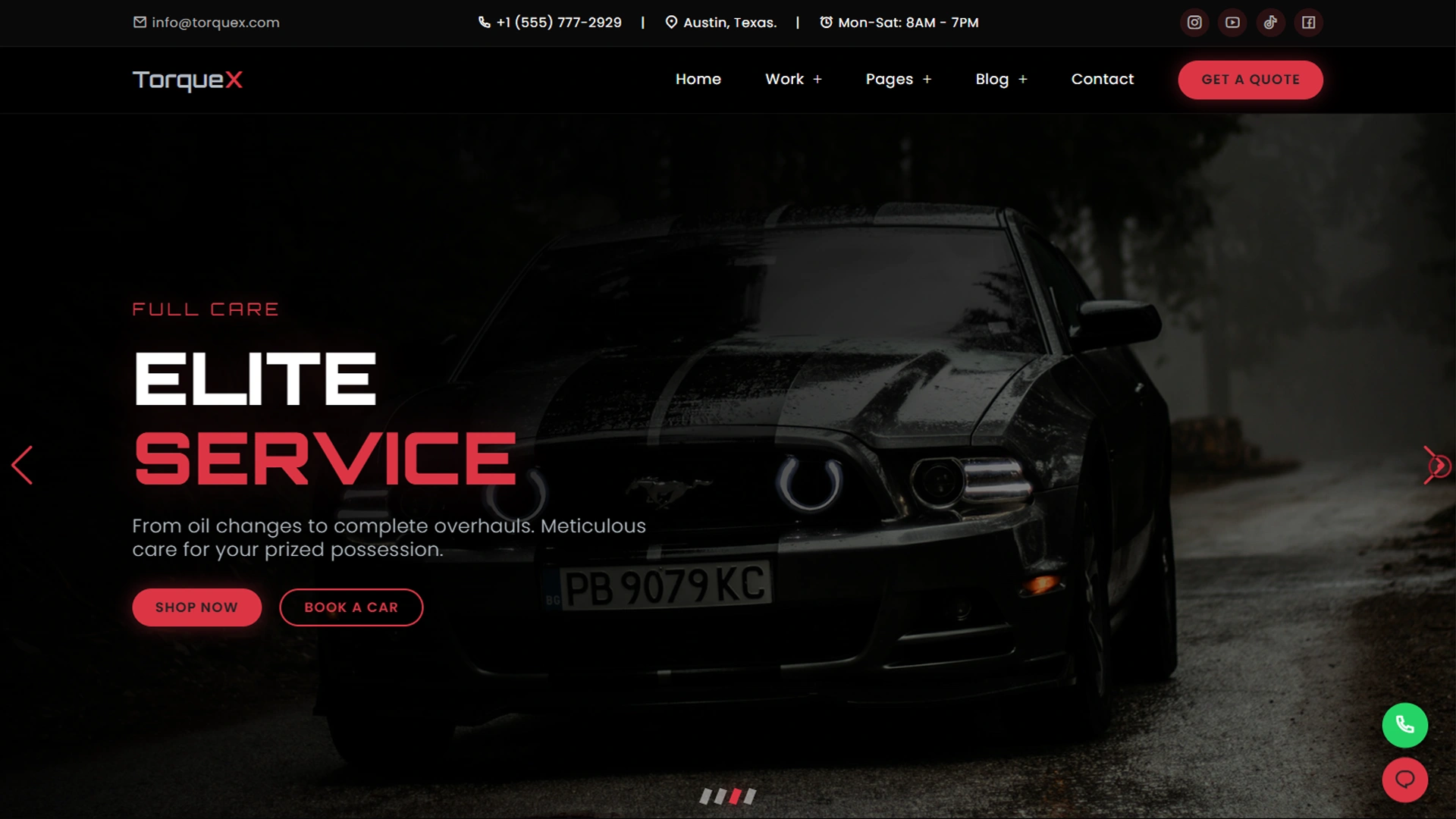 TorqueX - Automotive Directory, Dealership and Booking HTML Template