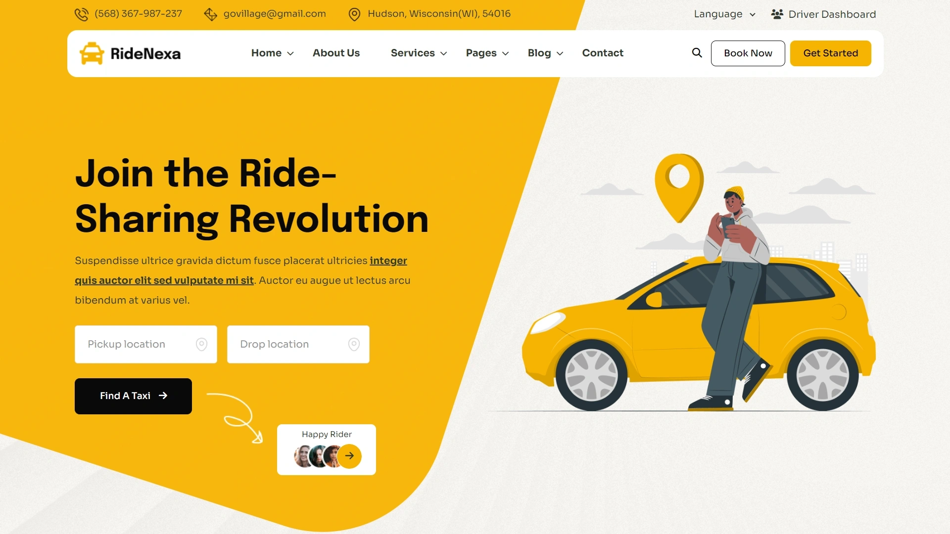 RideNexa - Ride Sharing Taxi Figma Template