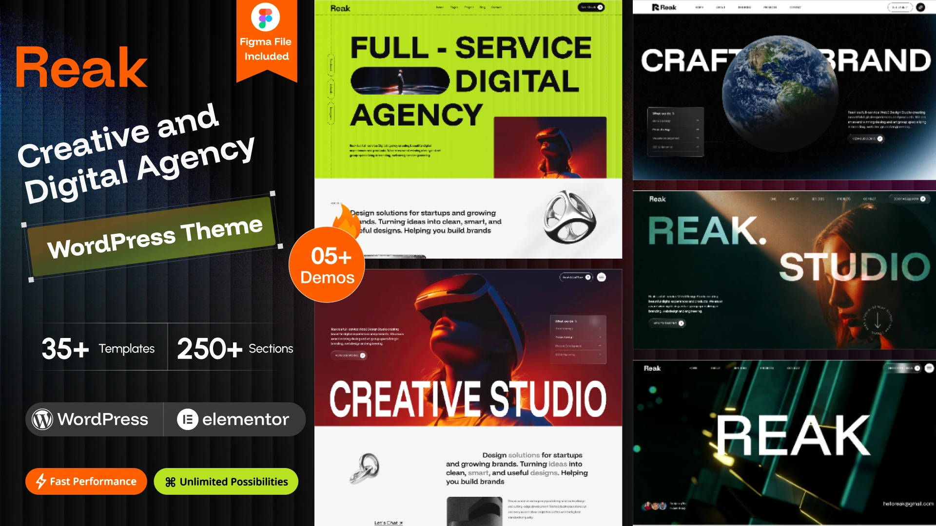 Reak - Creative & Digital Agency WordPress Theme