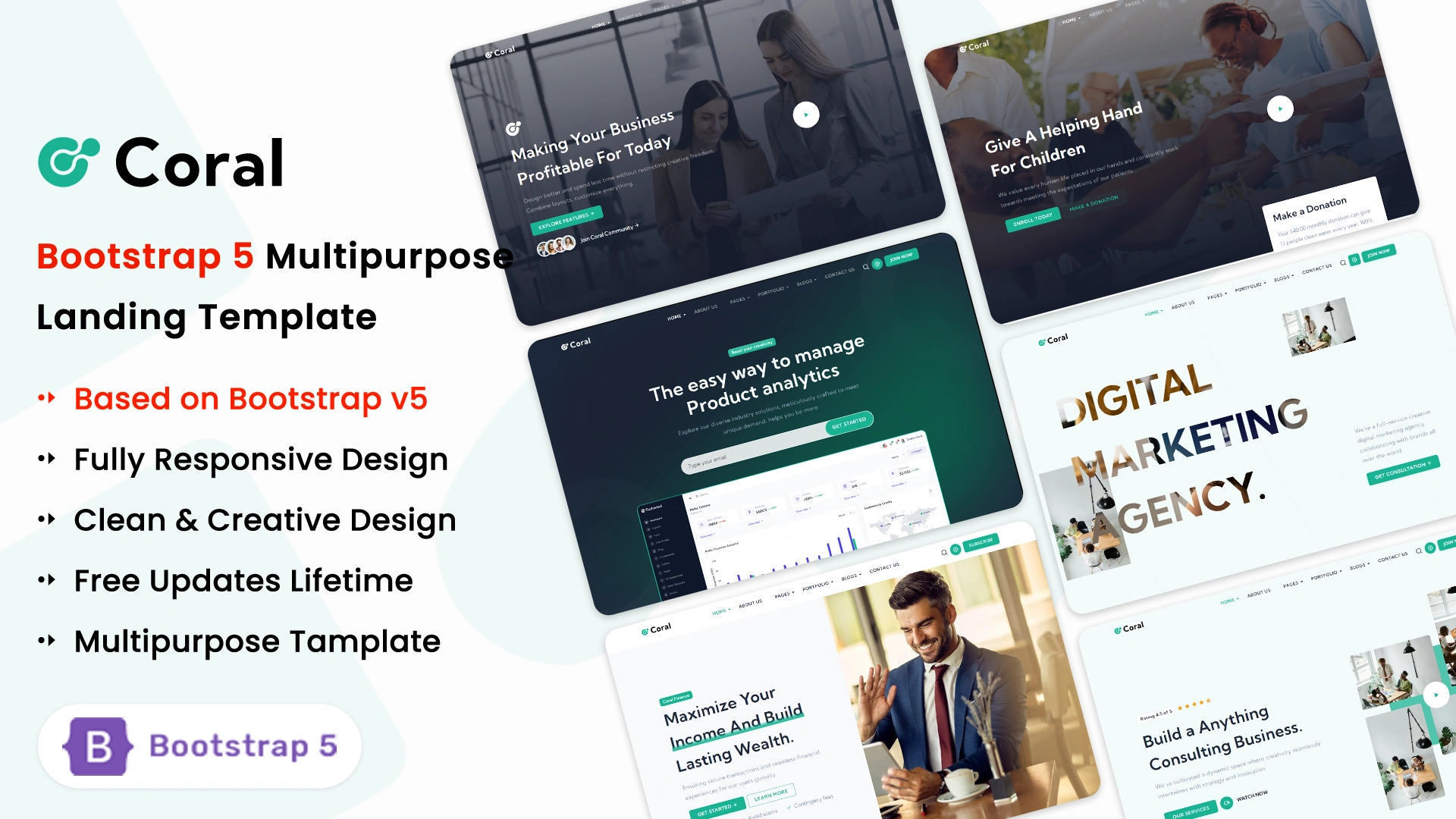 Coral - Bootstrap 5 Multipurpose Landing HTML Template