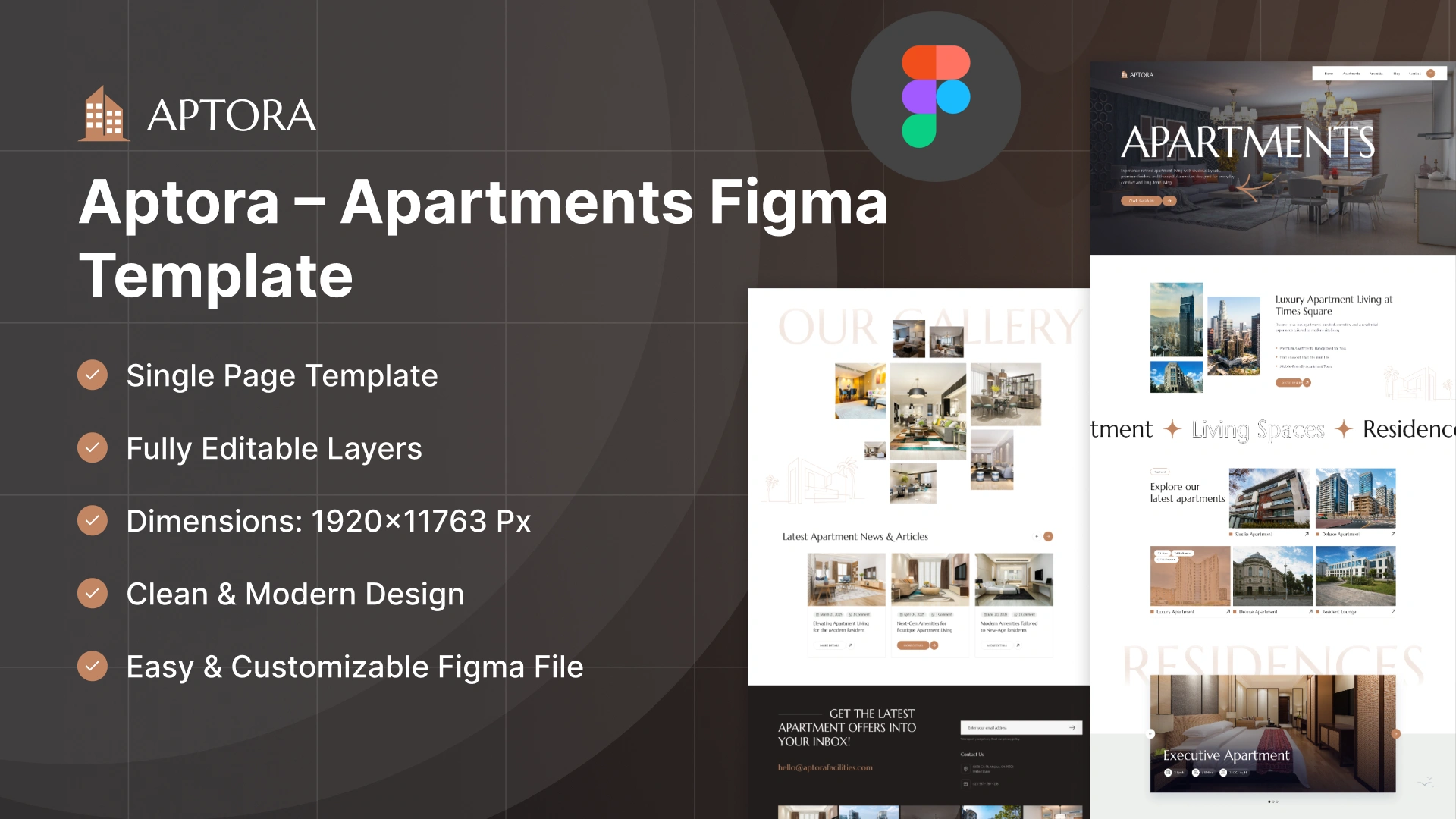 Aptora - Apartments & Residential Leasing Figma Template