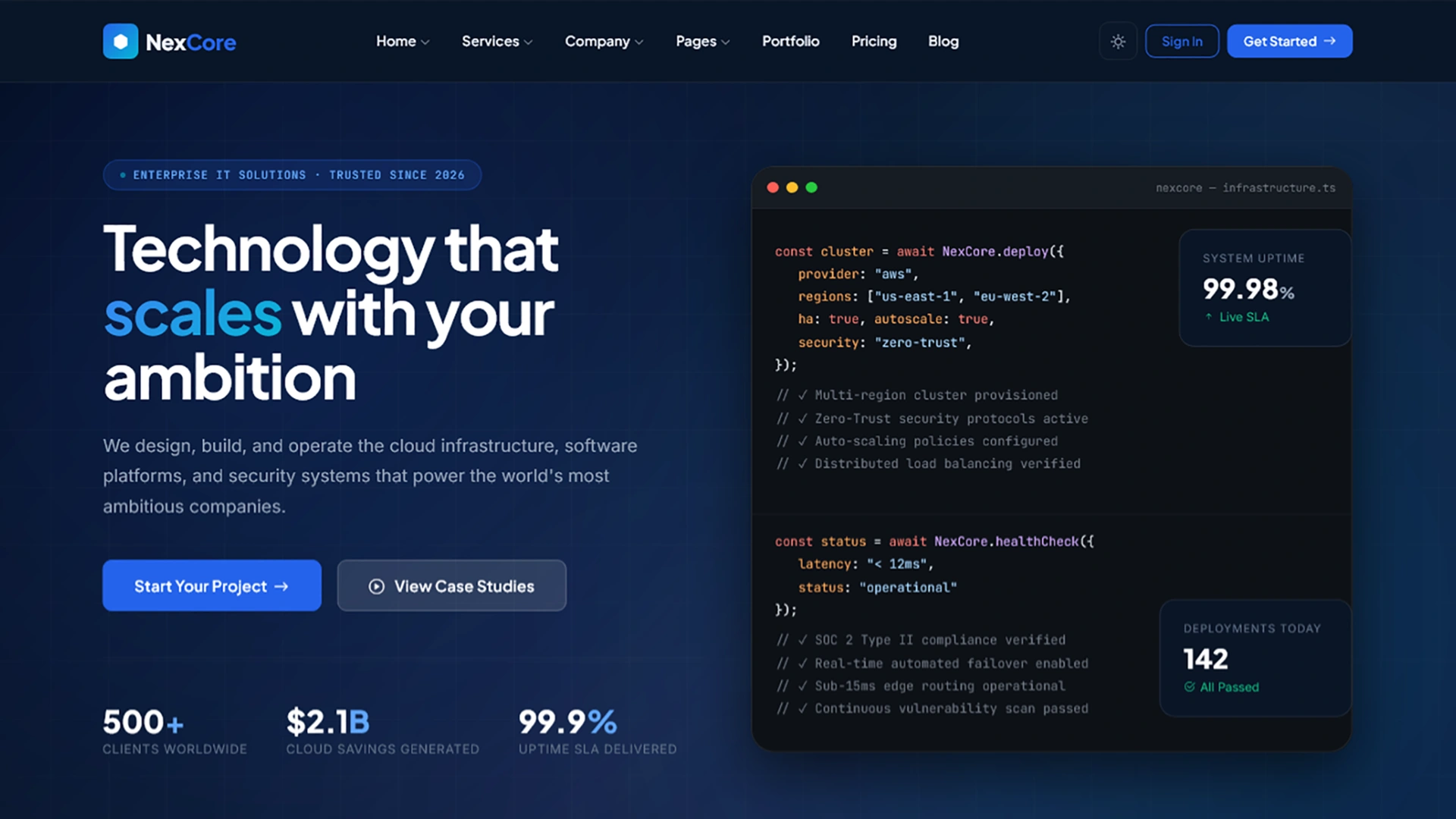 NexCore - React IT Solutions & Technology Multipage Template