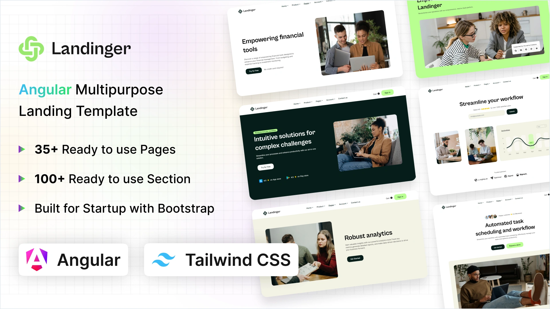Landinger - Angular Tailwind CSS Multipurpose Landing Page Template