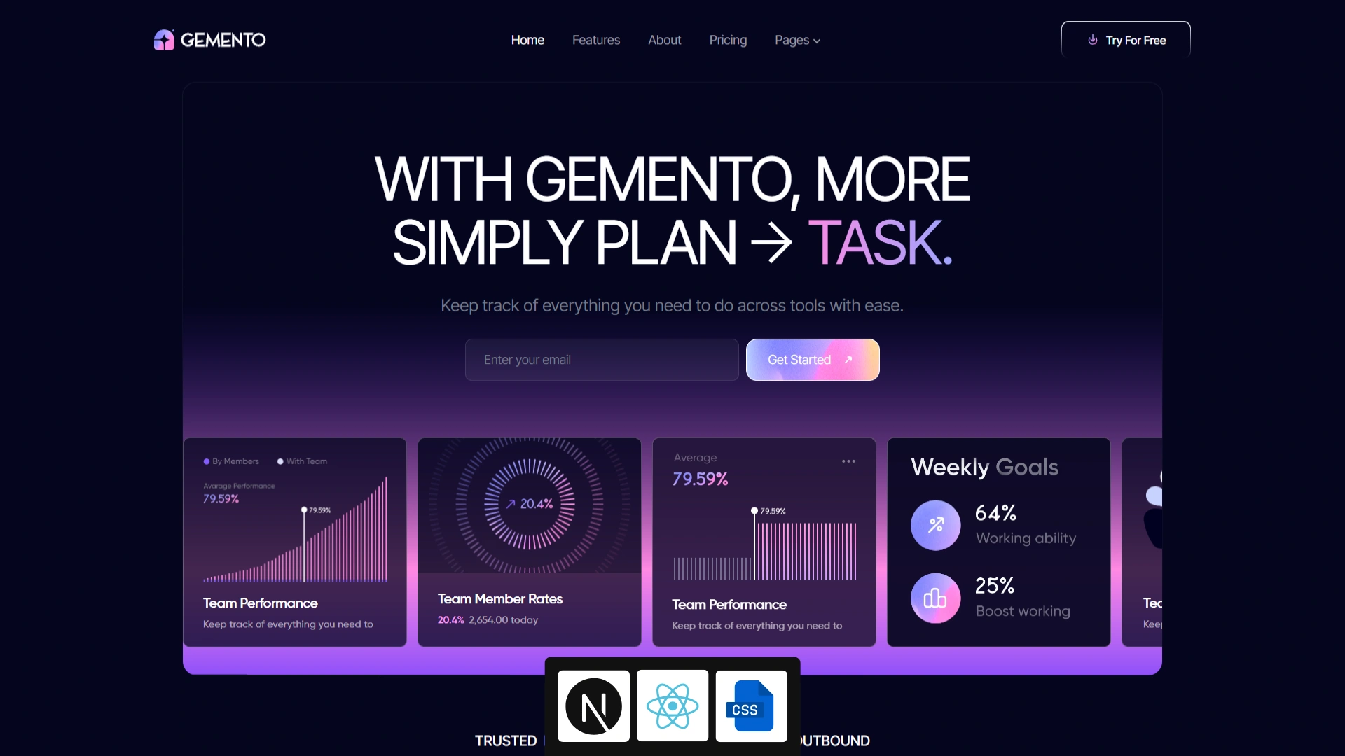 Gemento - Next.js 16 SaaS & Task Management Template