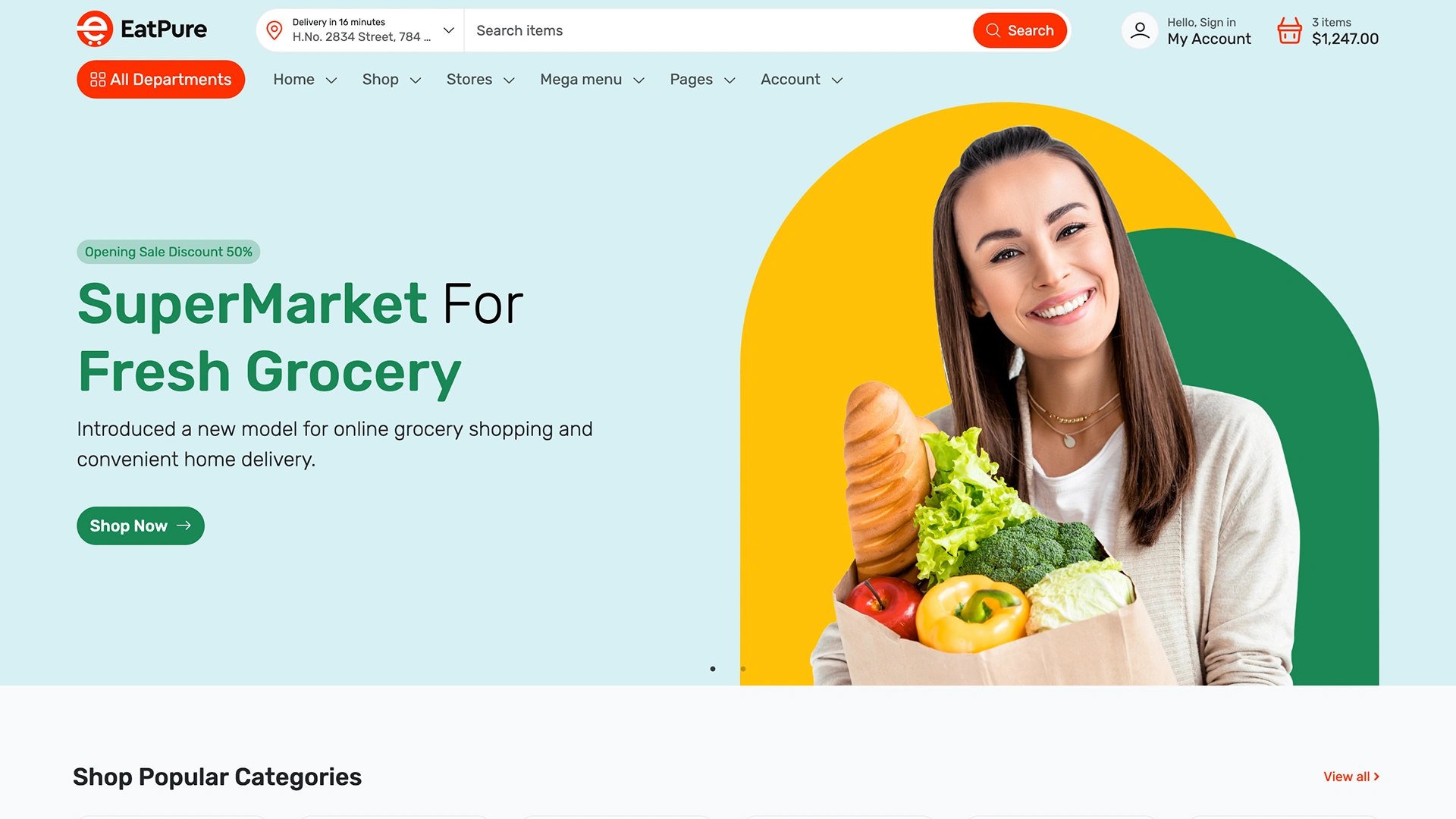 Eatpure - Online Grocery Supermarket HTML