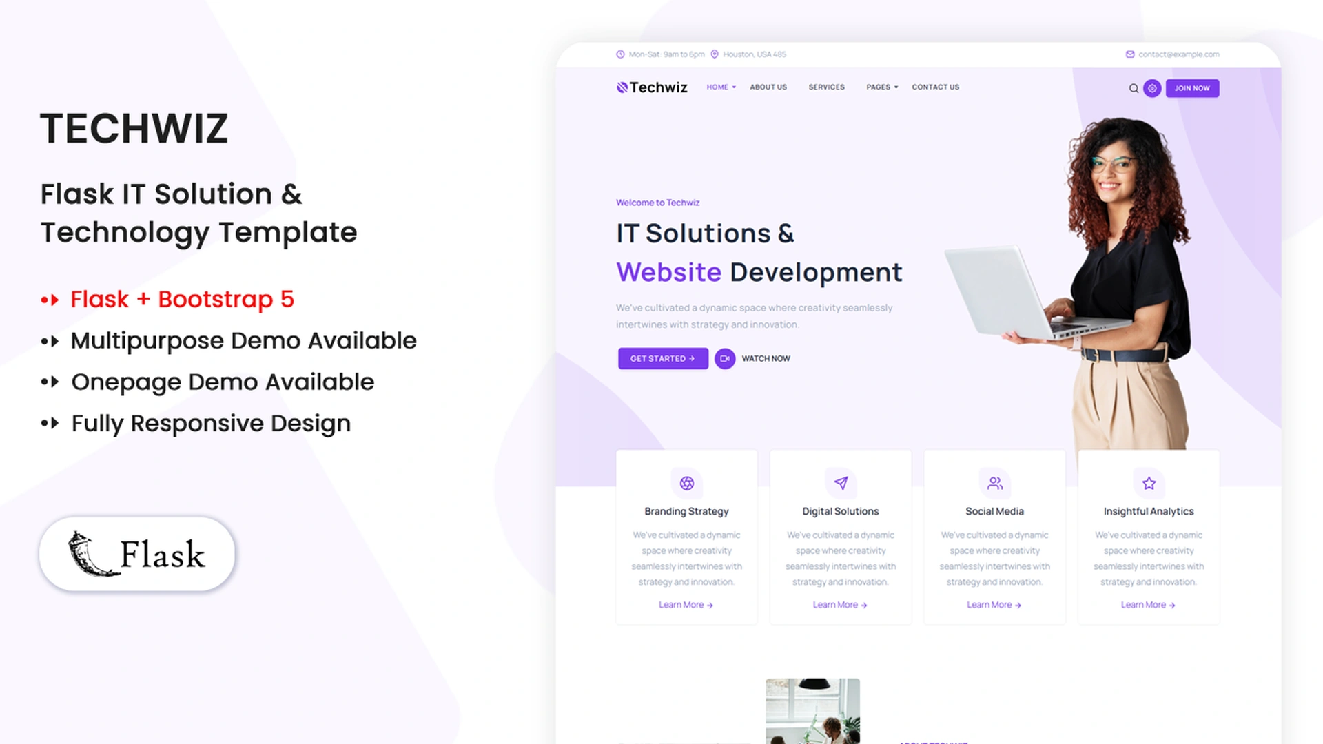 Techwiz - Flask Multipurpose IT Solution & Technology Landing Template