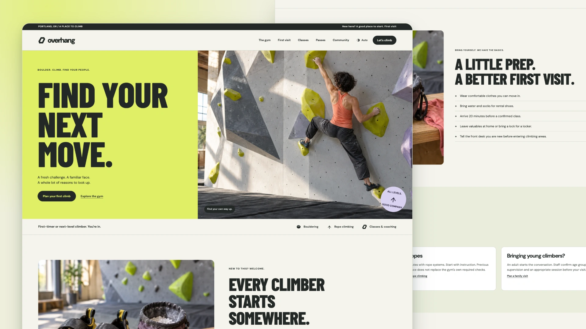Overhang - Indoor Climbing Gym HTML Website Template