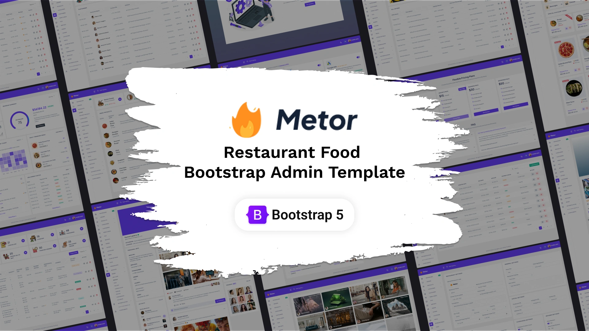 Metor - Restaurant POS Food Admin Dashboard Template