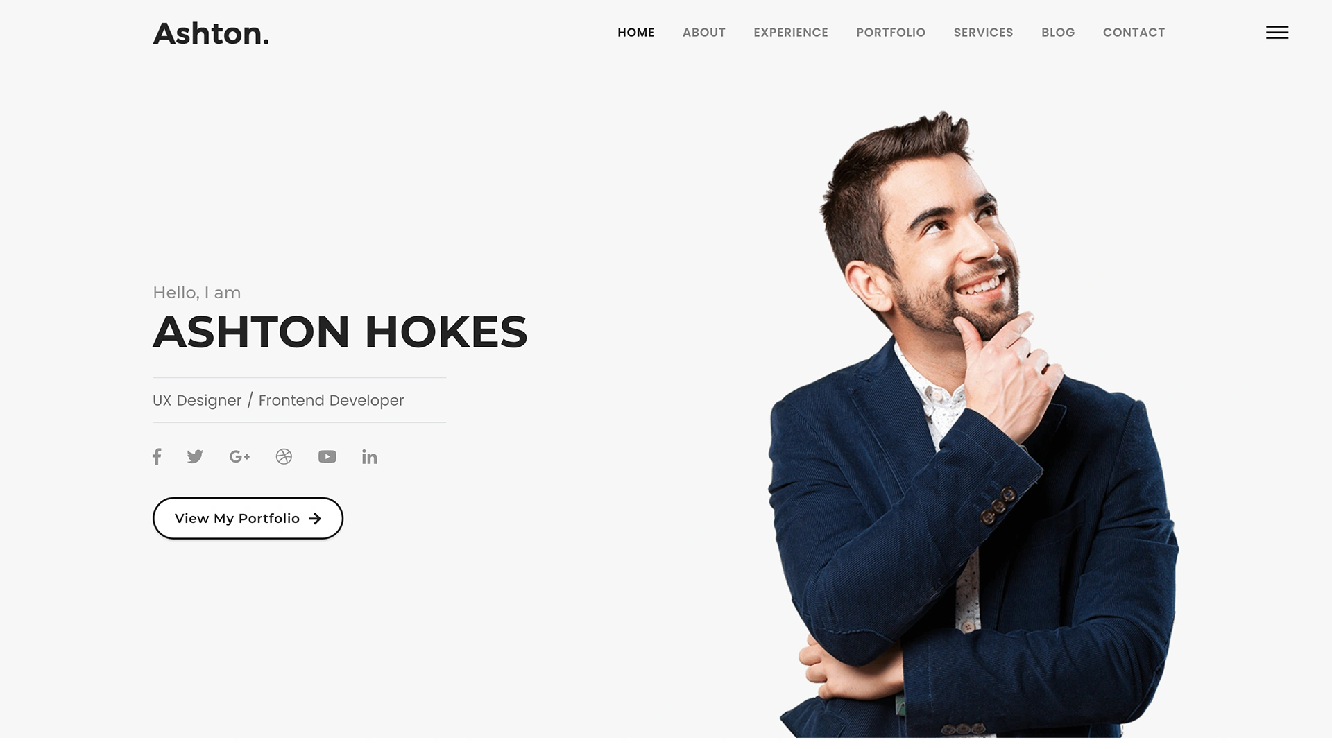 Ashton - One Page Portfolio Template