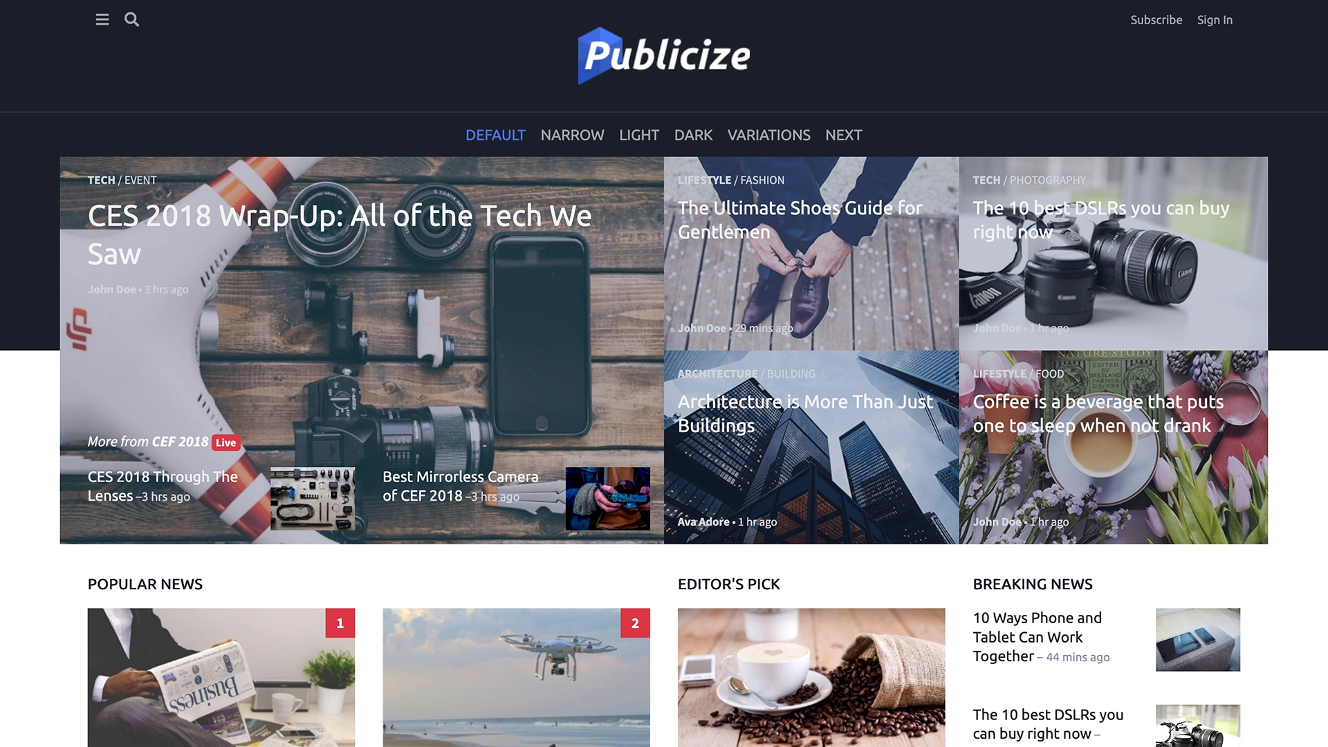 Publicize - Blog News and Magazine Template