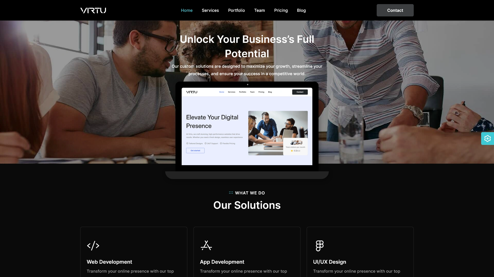 Virtu - Startup Agency and SaaS Landing Page Template + LTR & RTL + Light & Dark