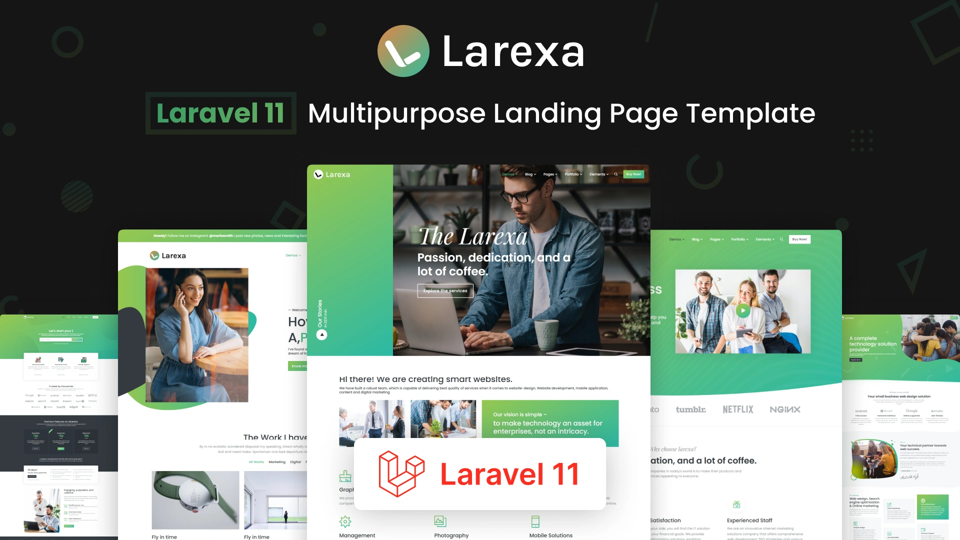 Larexa - Laravel 11 Multipurpose Landing Page Template