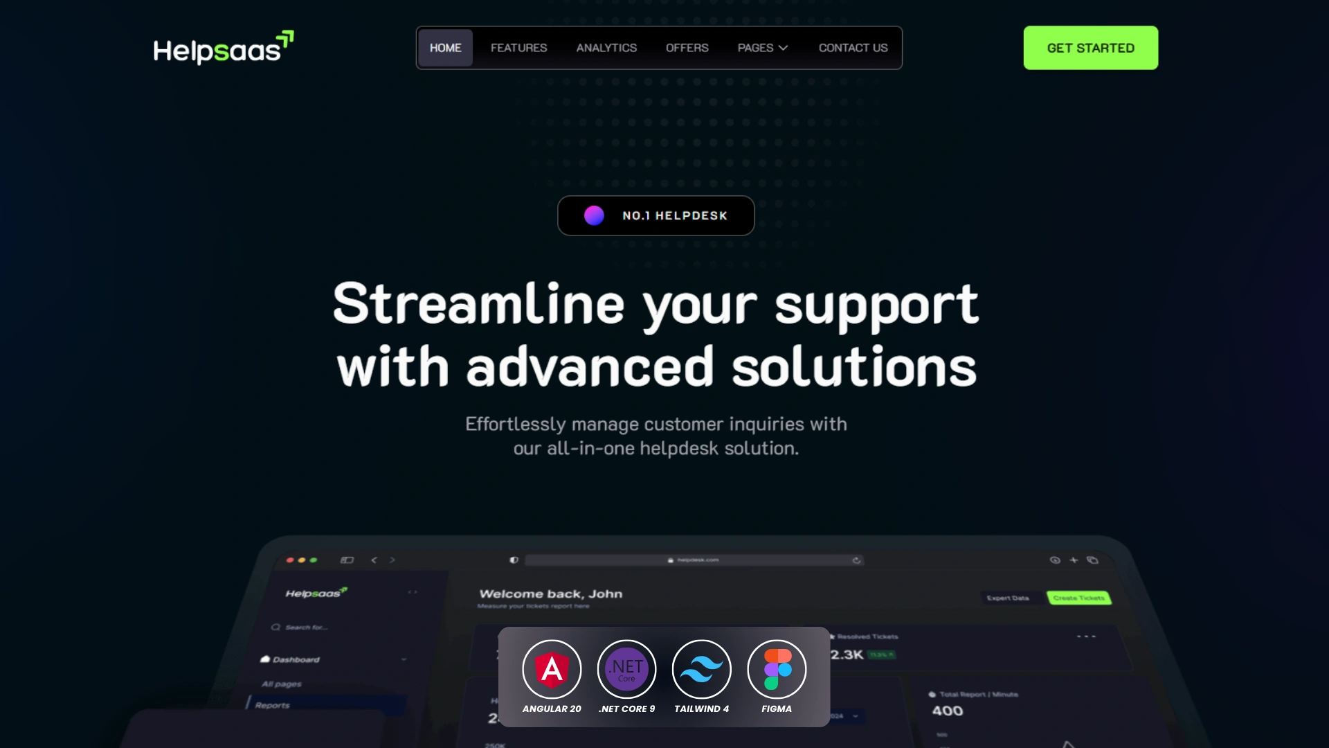 HelpSaas - Angular 20 & DOTNET Core 9 & Tailwind 4 Multipurpose Landing Template