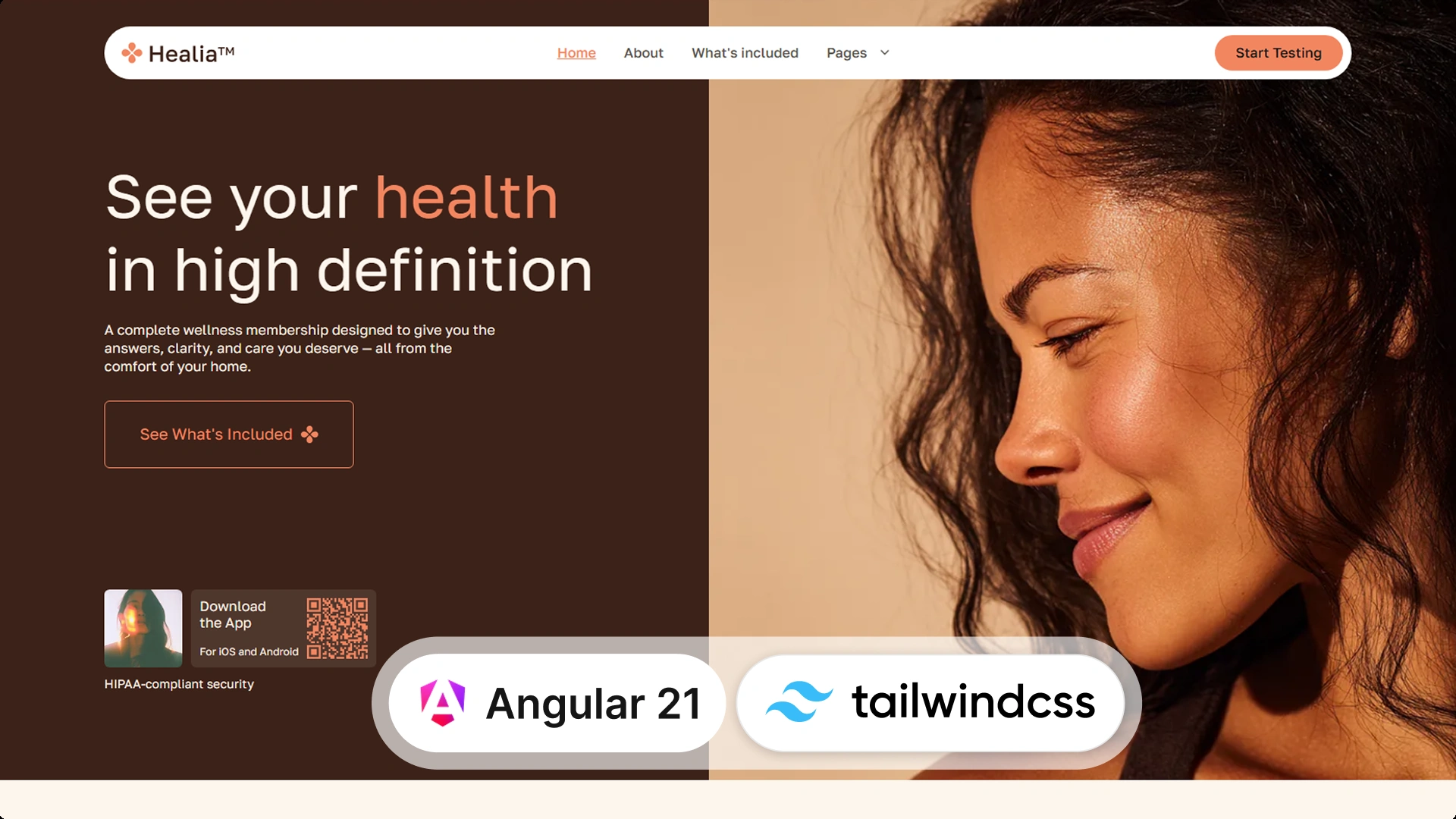 Healia - Medical Healthcare Angular 21 & Tailwind CSS 4 Website Template
