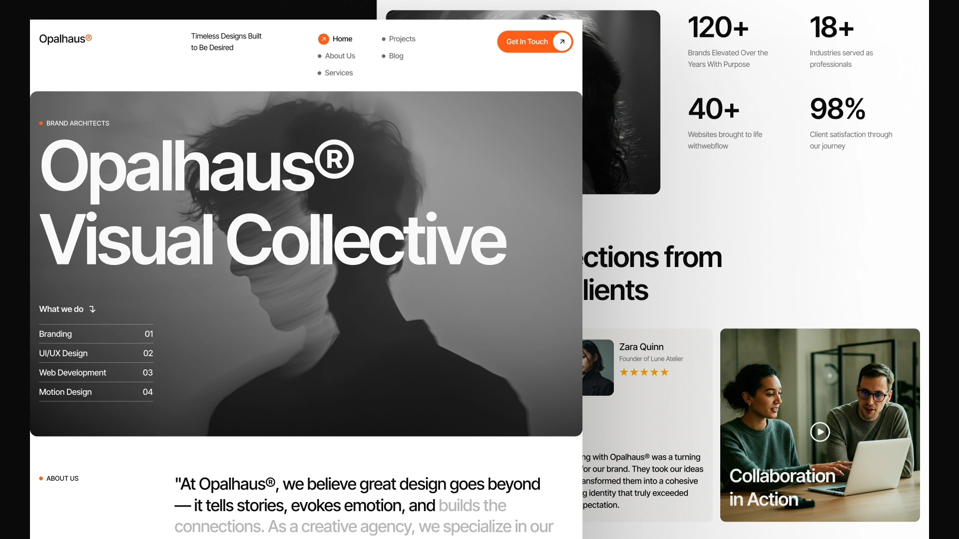 Opalhaus - Design Agency Marketing Studio Framer & Figma Template