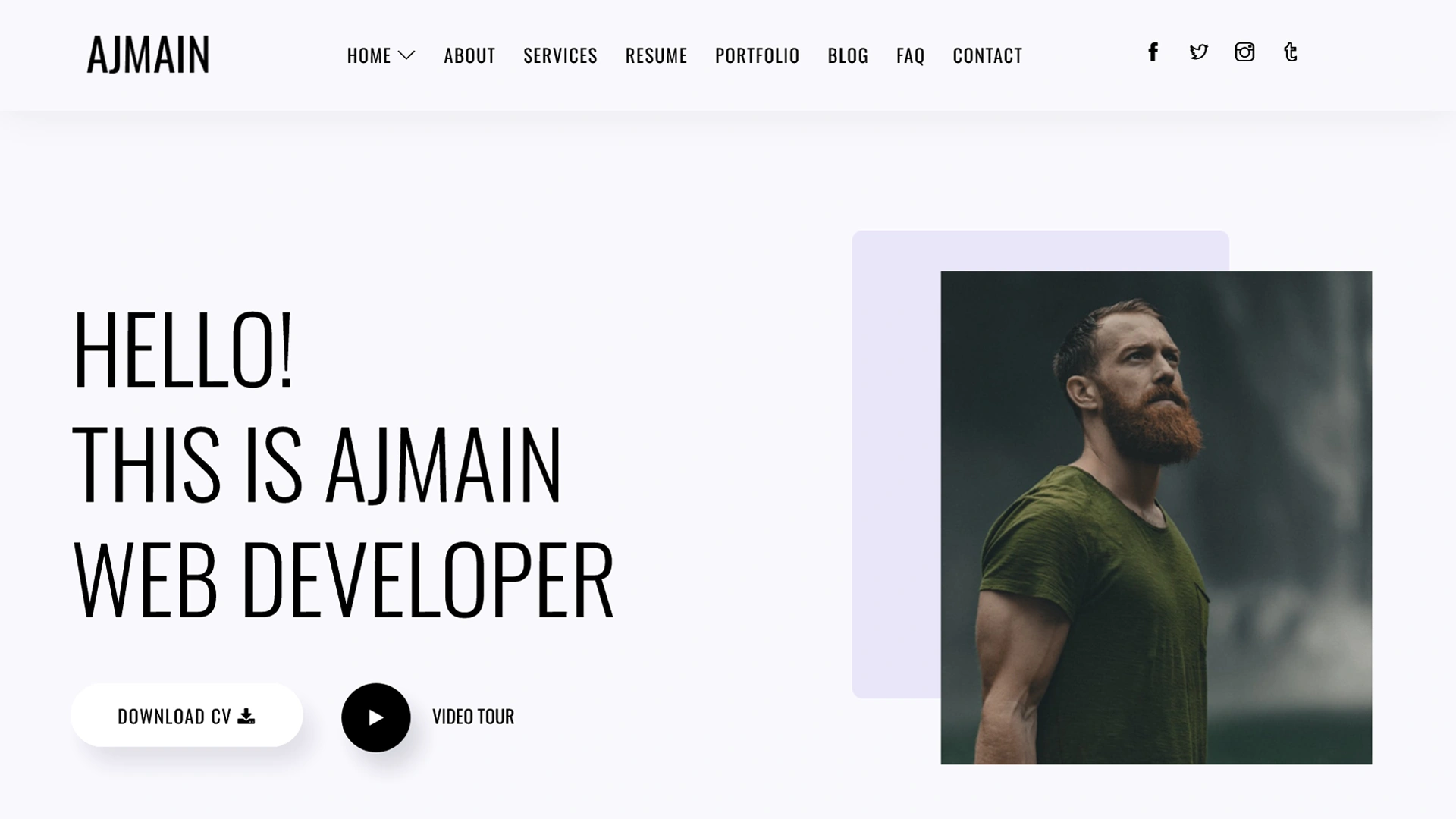 Ajmain - Personal Portfolio & CV Resume Template