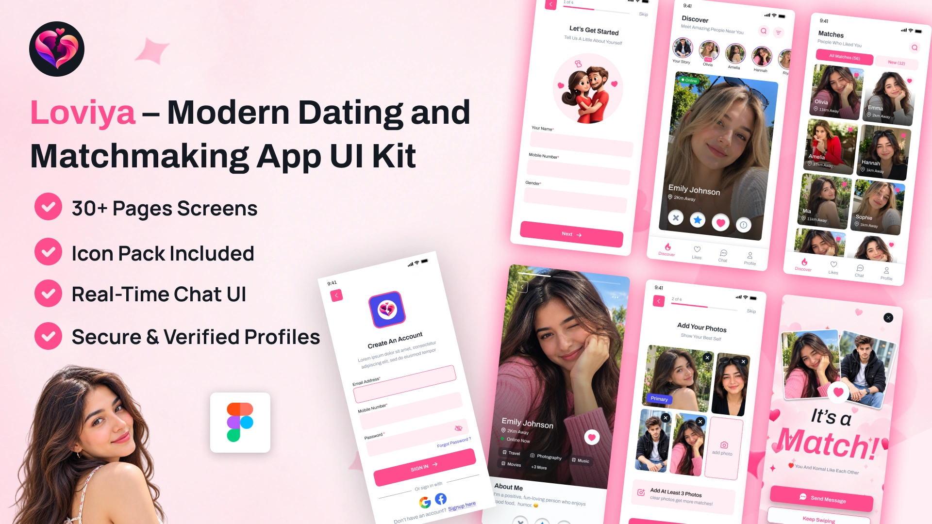 Loviya - Modern Dating & Matchmaking App UI Kit