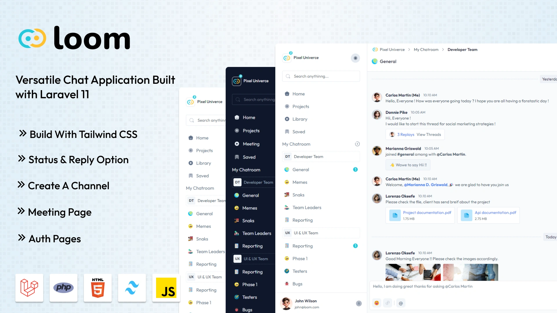 Loom - Laravel Ultimate Chat UI Kit Template