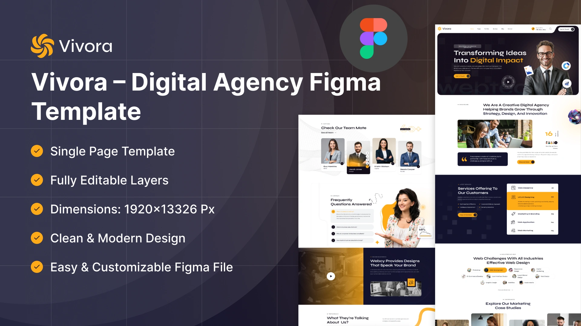 Vivora - Digital Agency & Creative Studio Figma Template