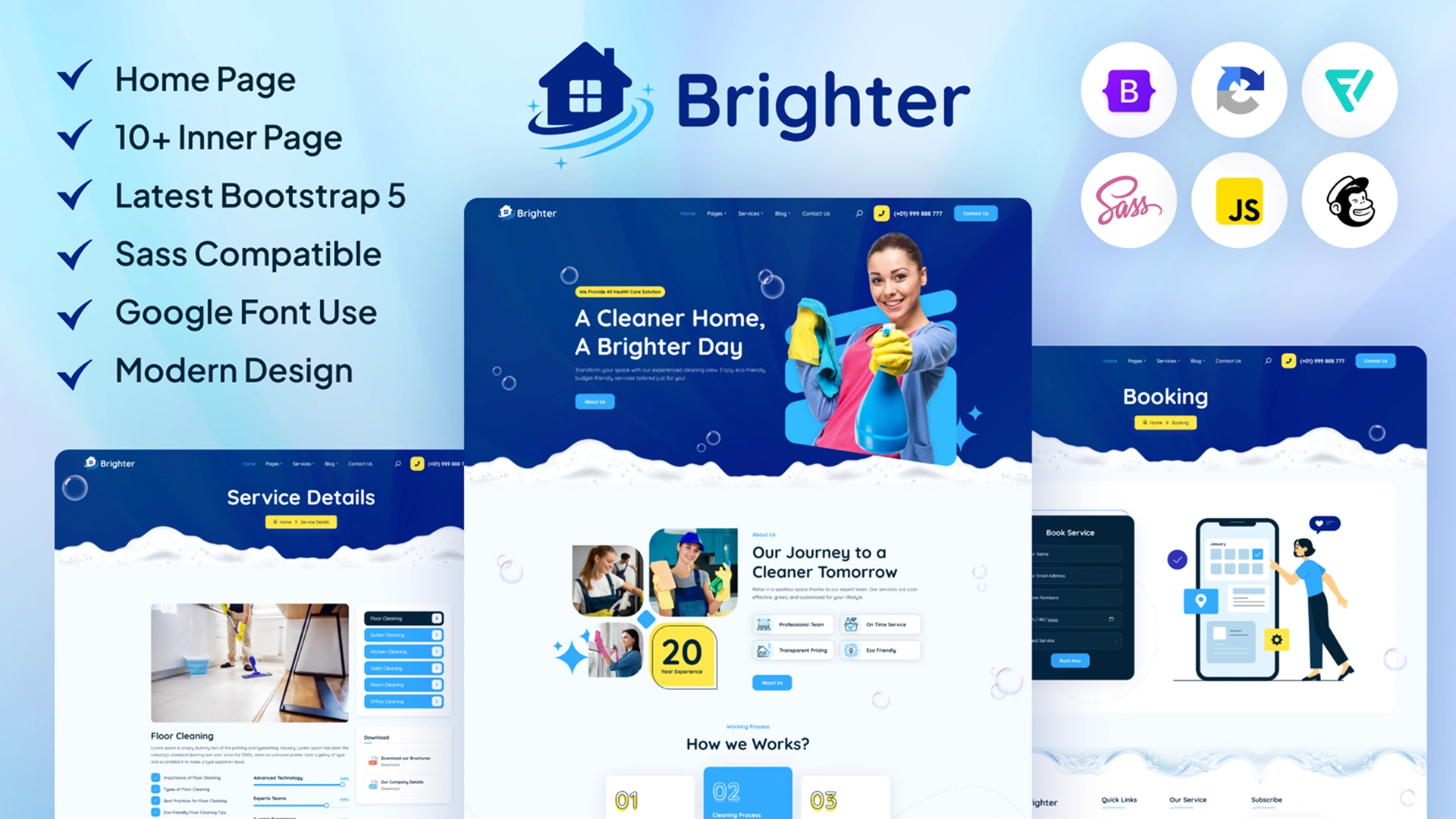 Brighter - Cleaning Service Bootstrap 5 Template