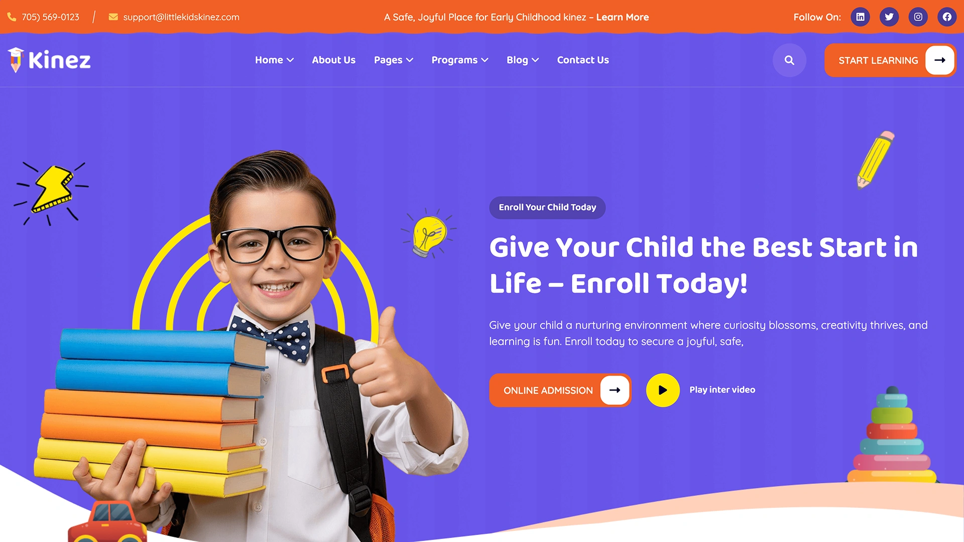 Kinez - 3 in 1 Kindergarten School Template