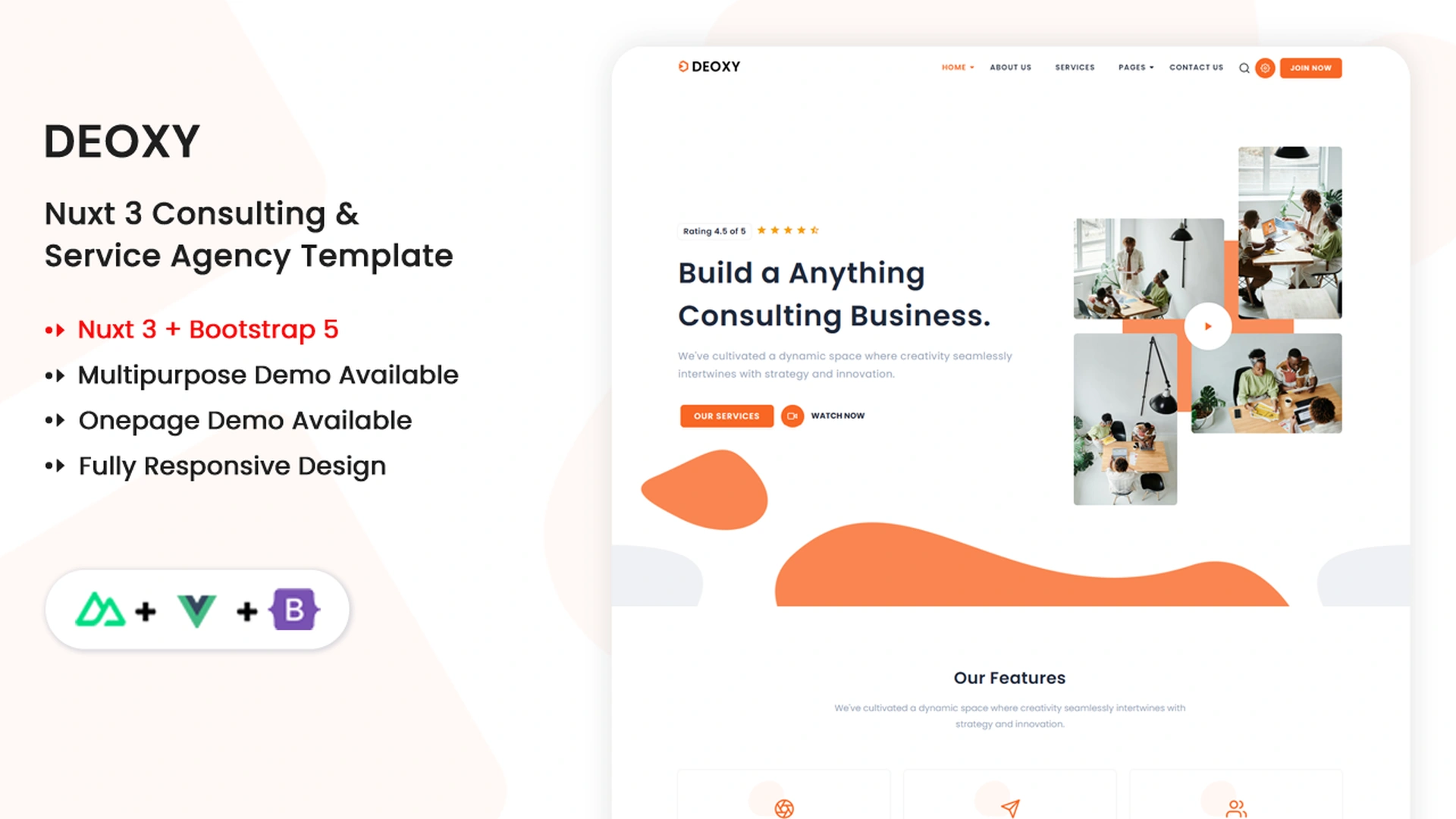 Deoxy - Nuxt Multipurpose Consulting & Service Agency Template