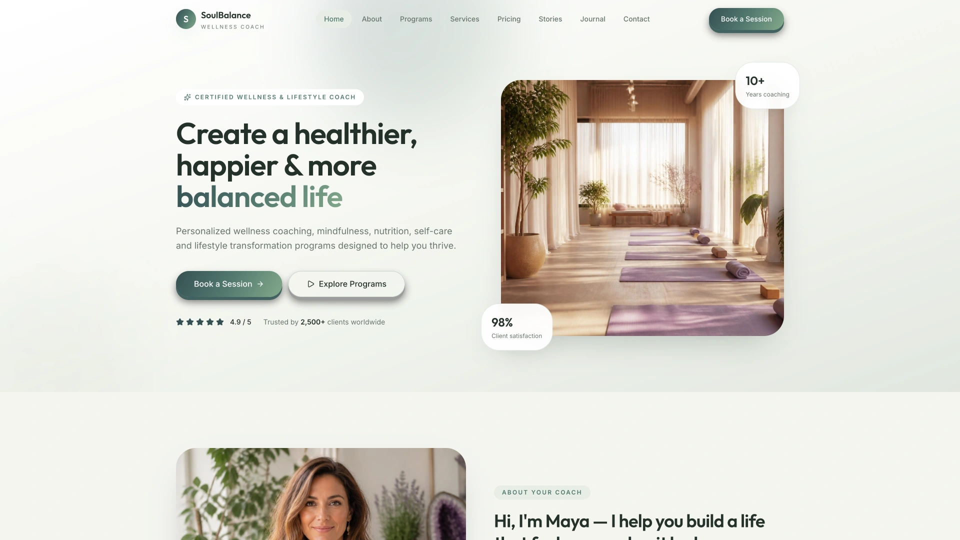 SoulBalance - Wellness & Lifestyle Coaching HTML Website Template