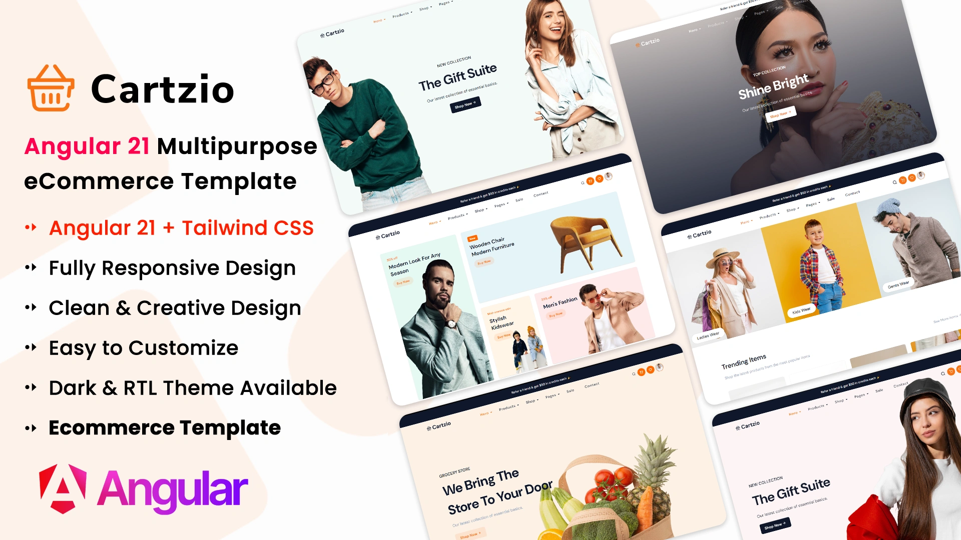 Cartzio - Angular 21 Fashion Store eCommerce Template