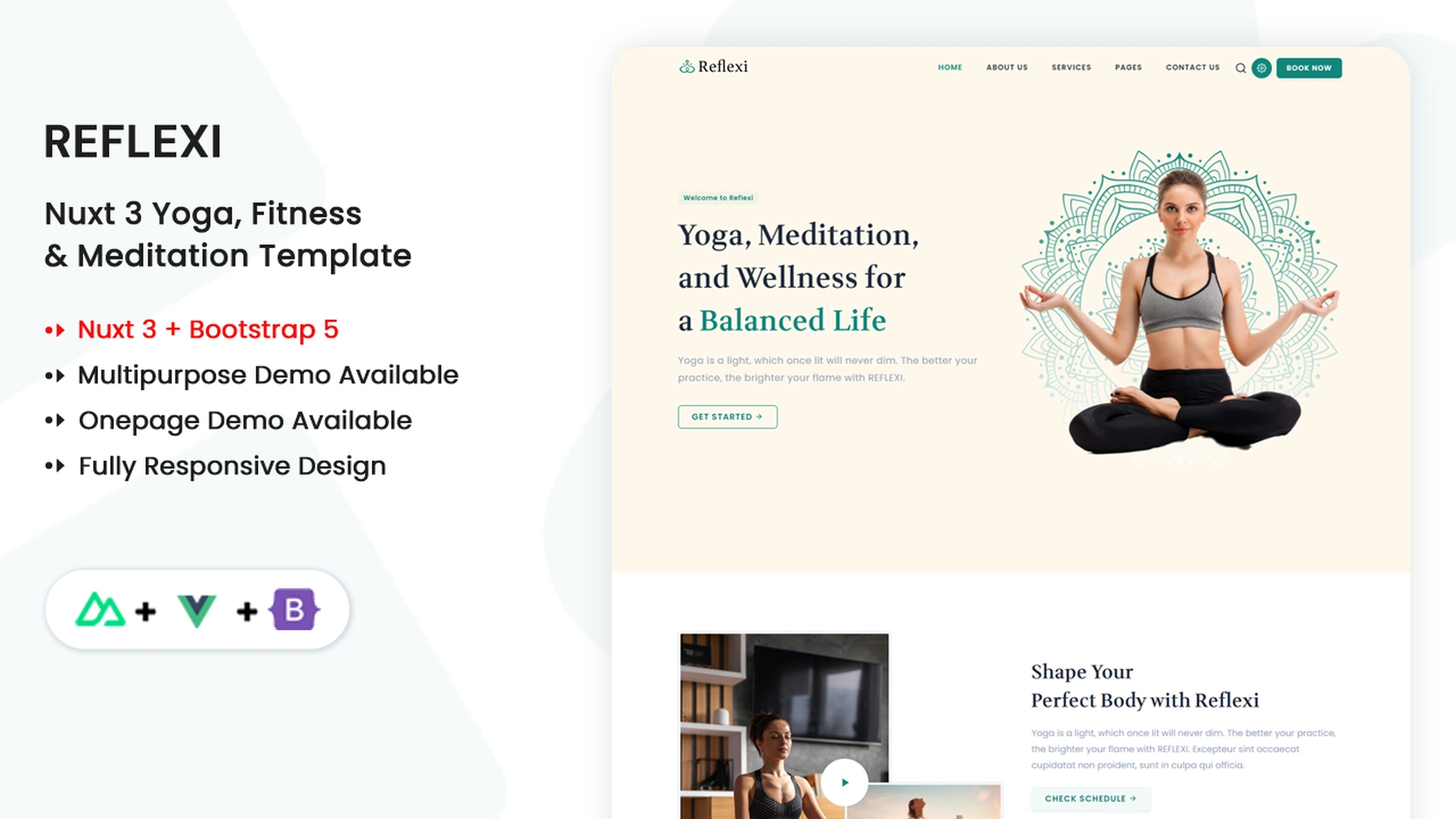 Reflexi - Nuxt Multipurpose Yoga, Fitness & Meditation Template