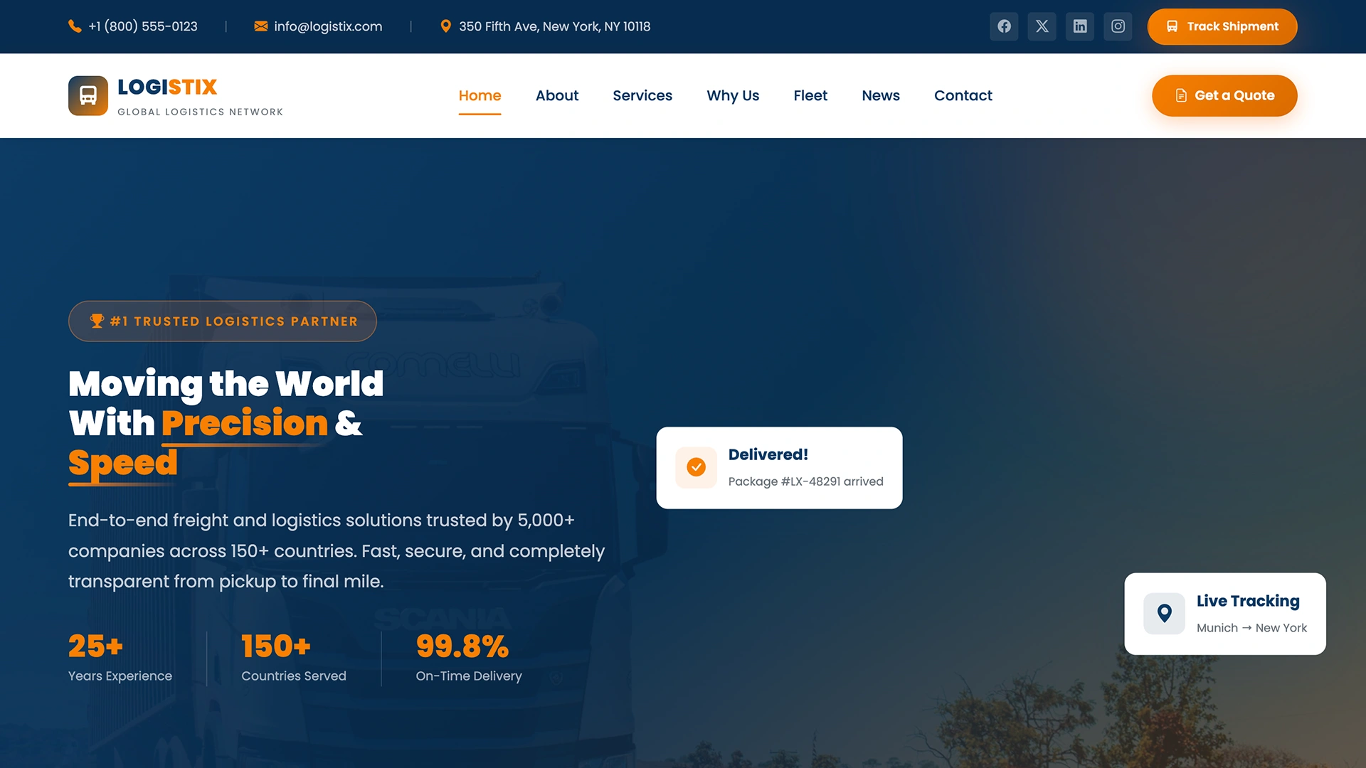 Logistix - Logistics and Transportation Company HTML5 Template