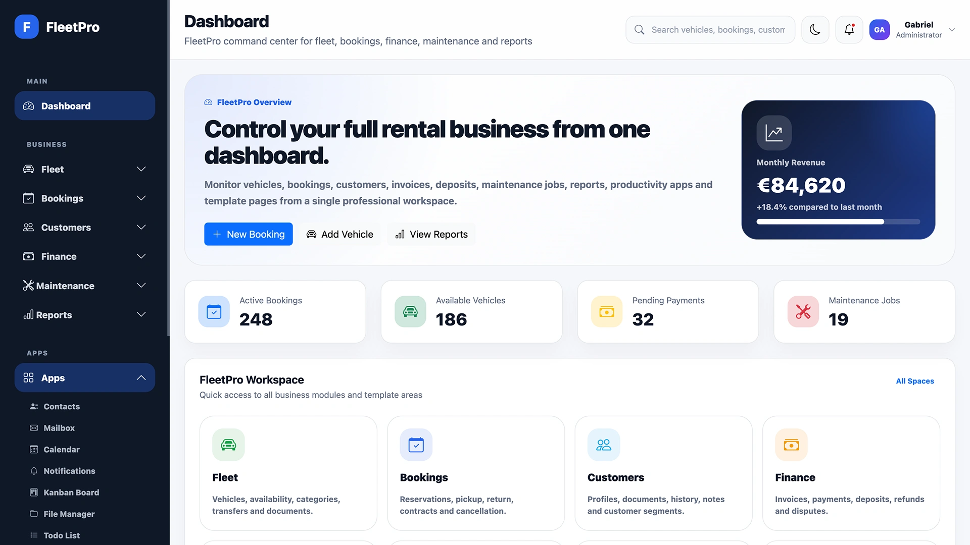 FleetPro UI - Bootstrap 5 HTML Admin Dashboard Template for Car Rental Companies