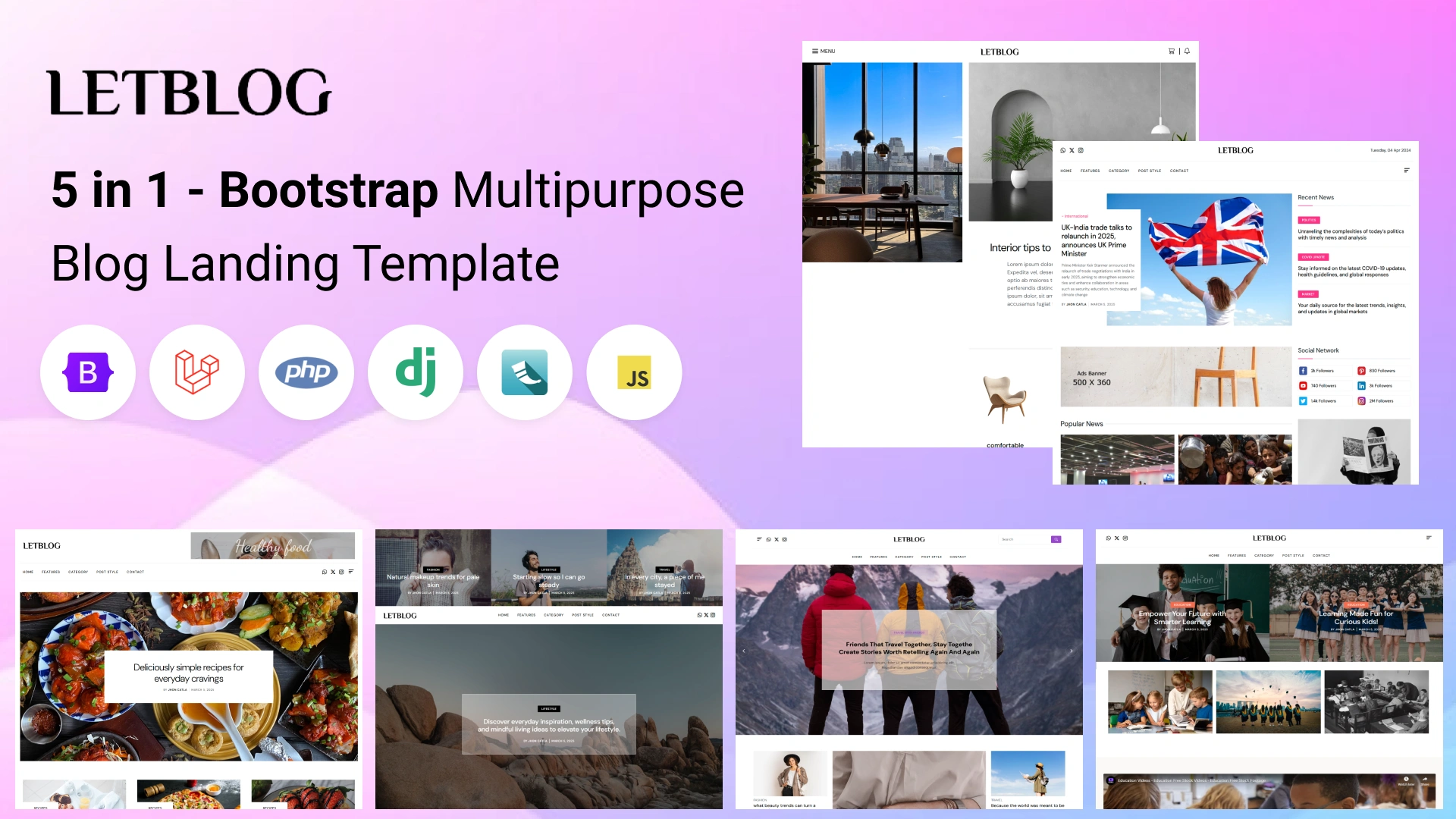 Letblog - Multipurpose Blog Landing Template