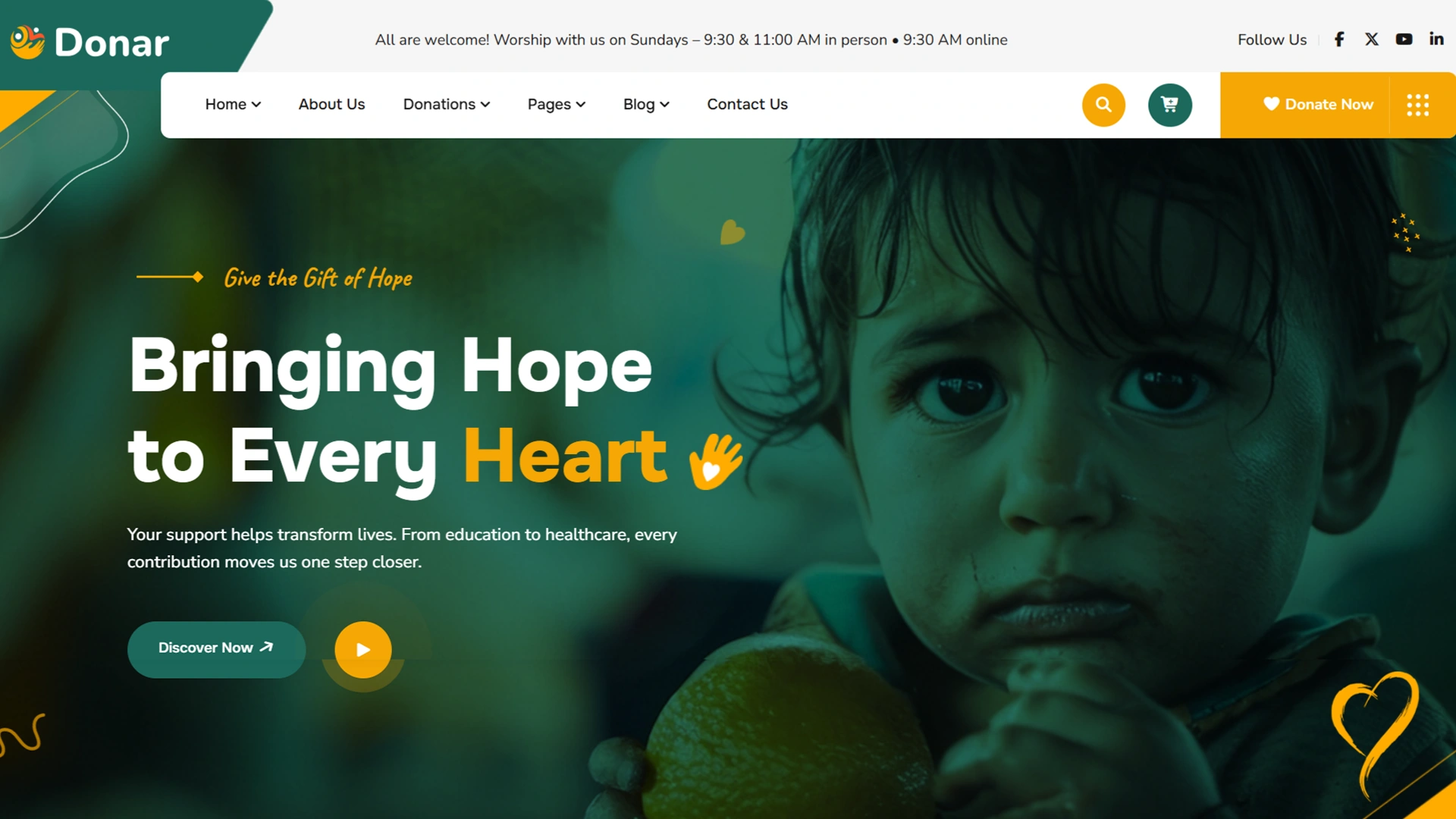 Donar - Nonprofit Donation Charity WordPress Theme