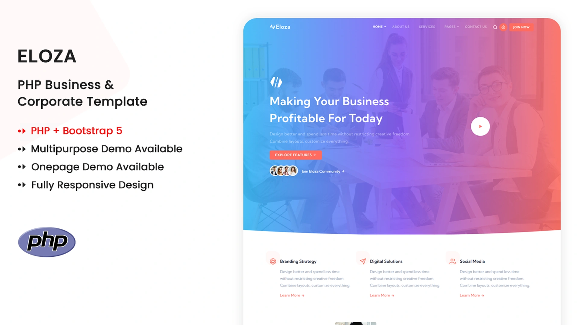 Eloza - PHP Multipurpose Business & Corporate Template