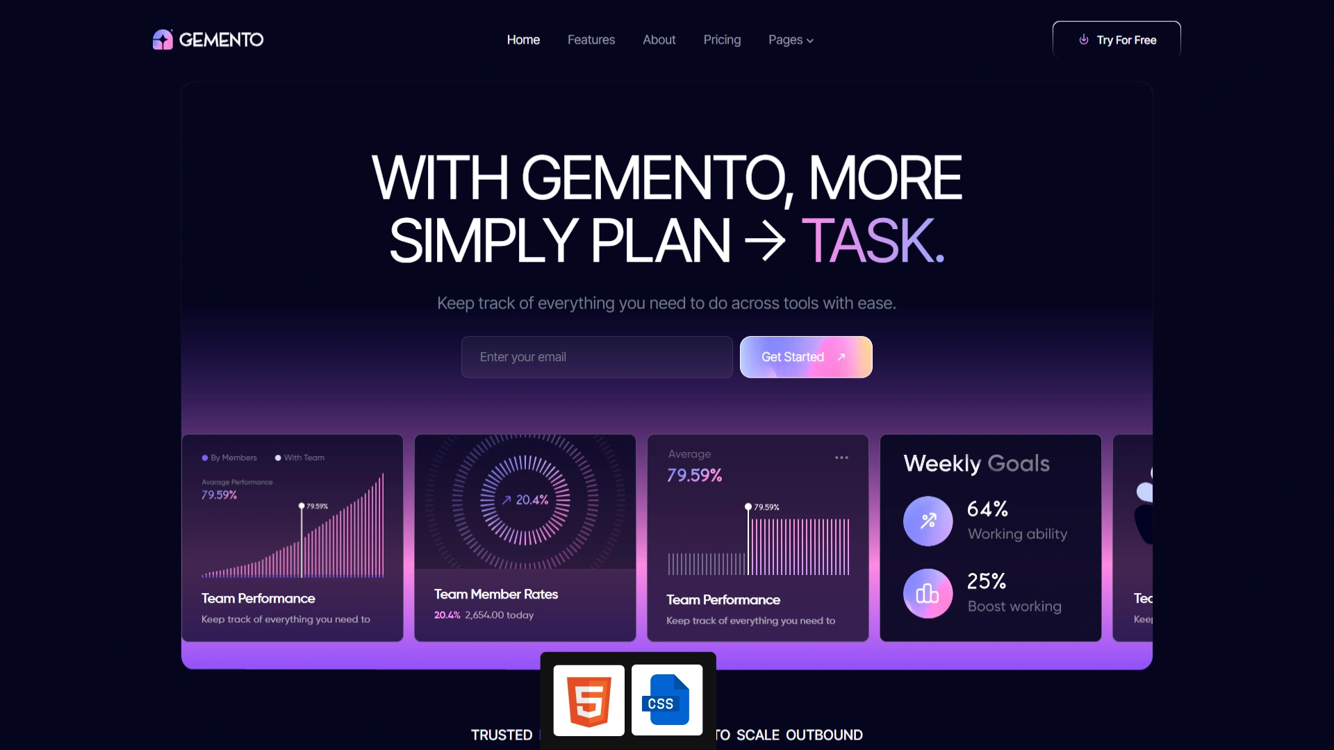 Gemento - SaaS & Task Management HTML Template