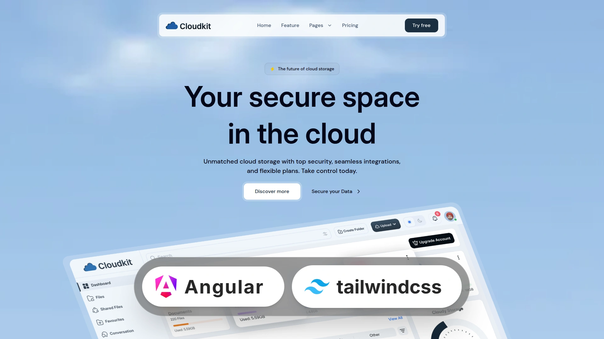 Cloudkit - Creative SaaS Startup Angular 22 & Tailwind CSS 4 Template