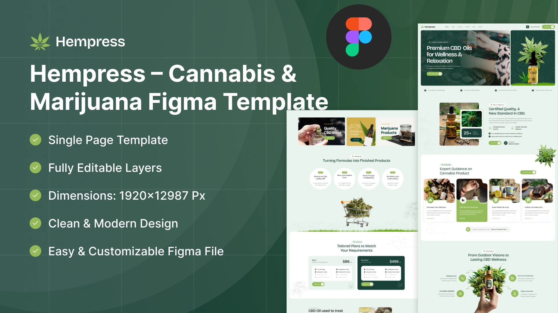 Hempress - Cannabis & Hemp Wellness Store Figma Template