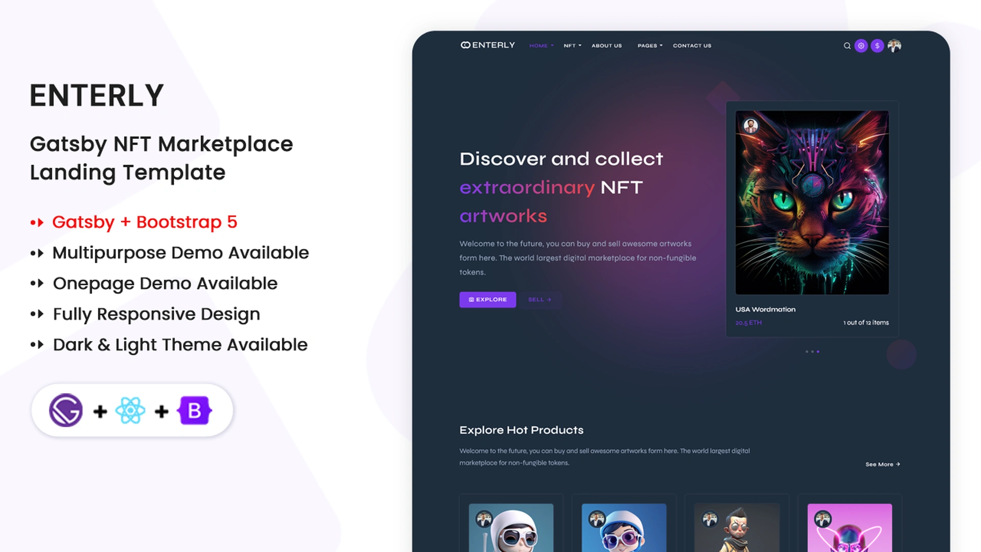 Enterly - Gatsby NFT Marketplace Template