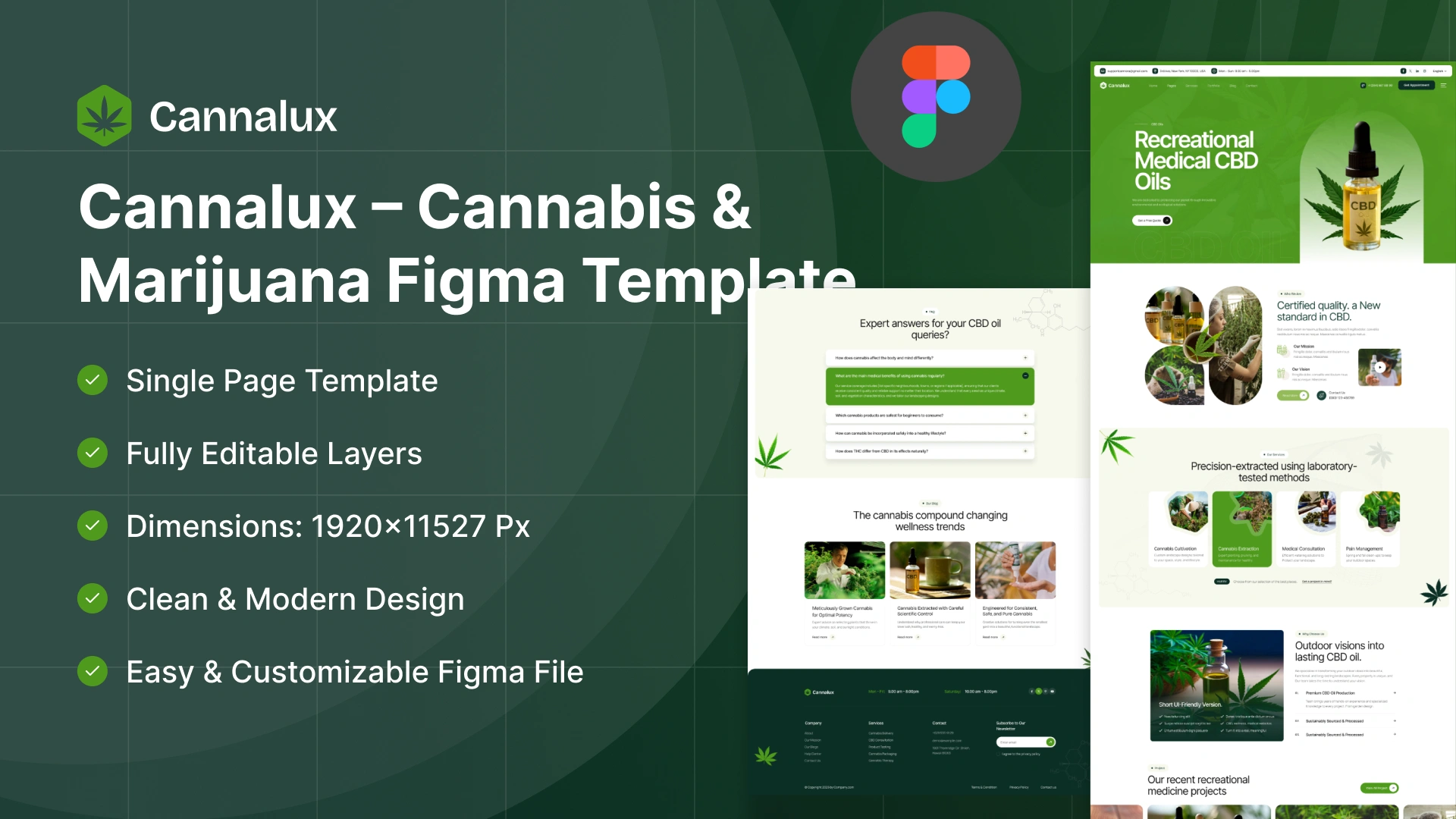 Cannalux - Cannabis & CBD Dispensary Figma Template