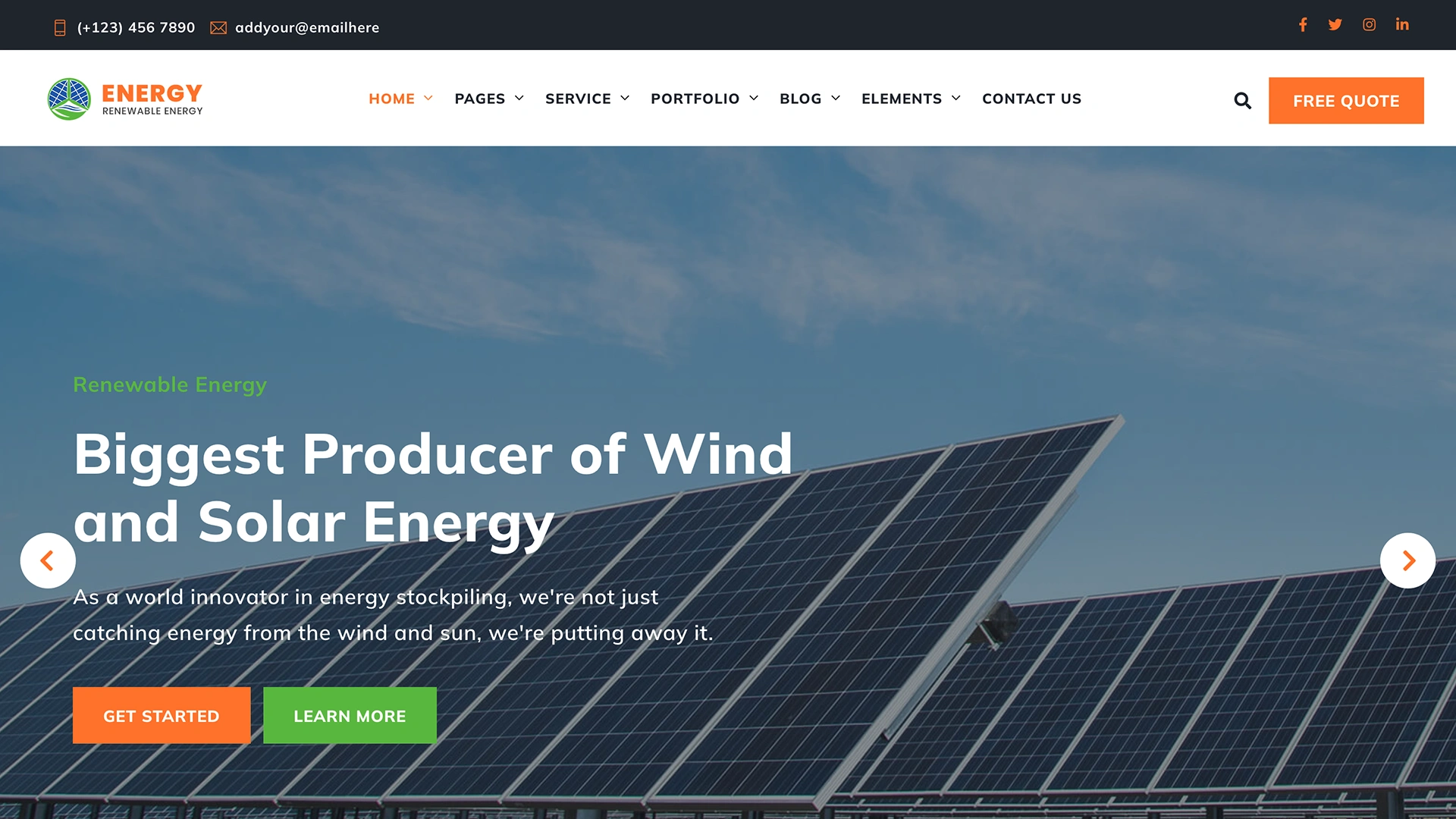 EnergyPro - Wind & Solar Energy Template